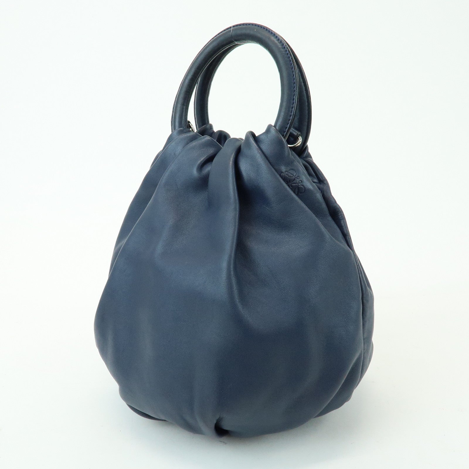 LOEWE Anagram Nappa Leather 2Way Bag Hand Bag Shoulder Bag Navy