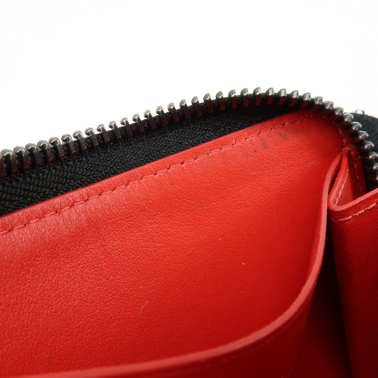 Christian Louboutin Leather Studs Compact Wallet Coin Case Black