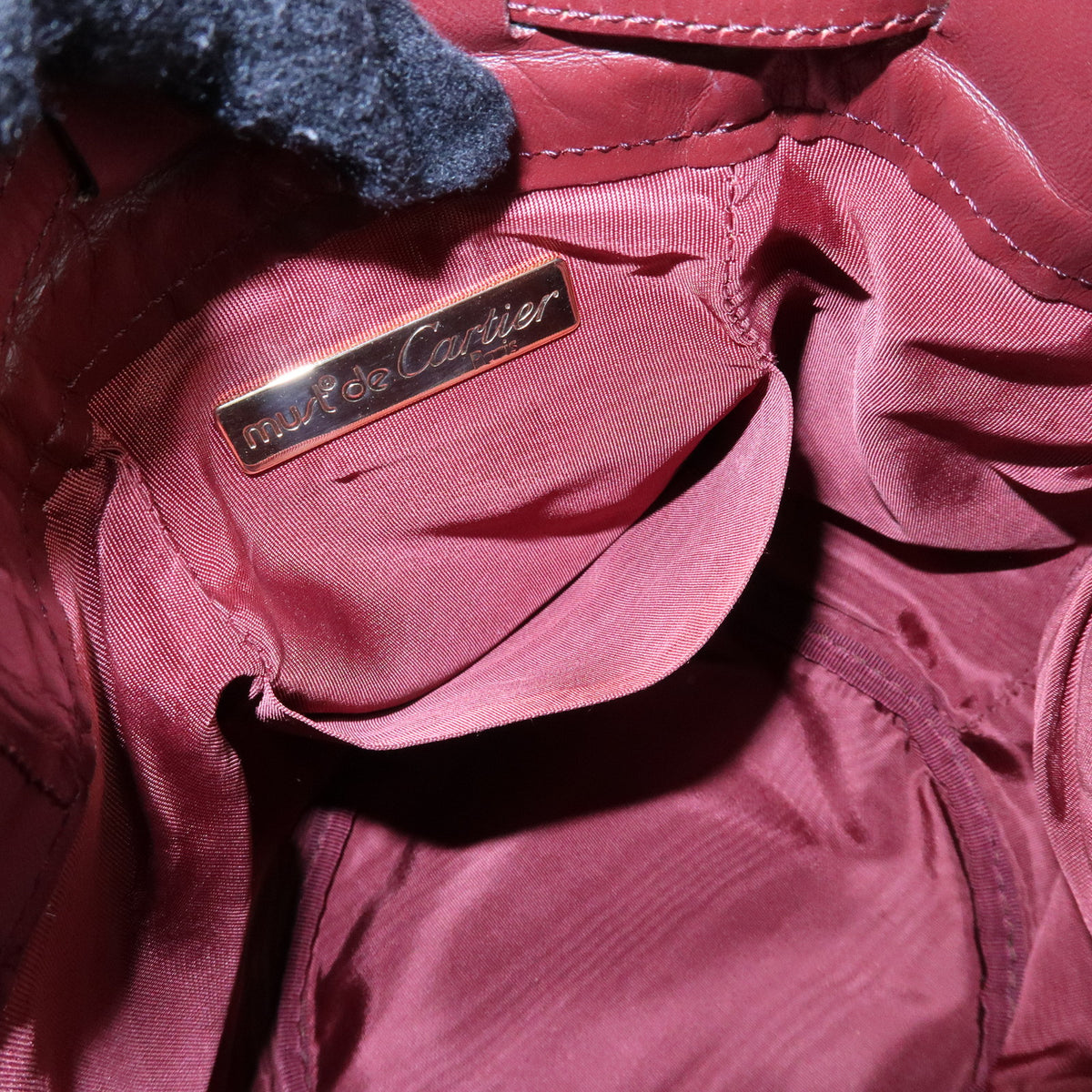 Cartier Must de Cartier Leather Shoulder Bag Crossbody Bag Bordeaux