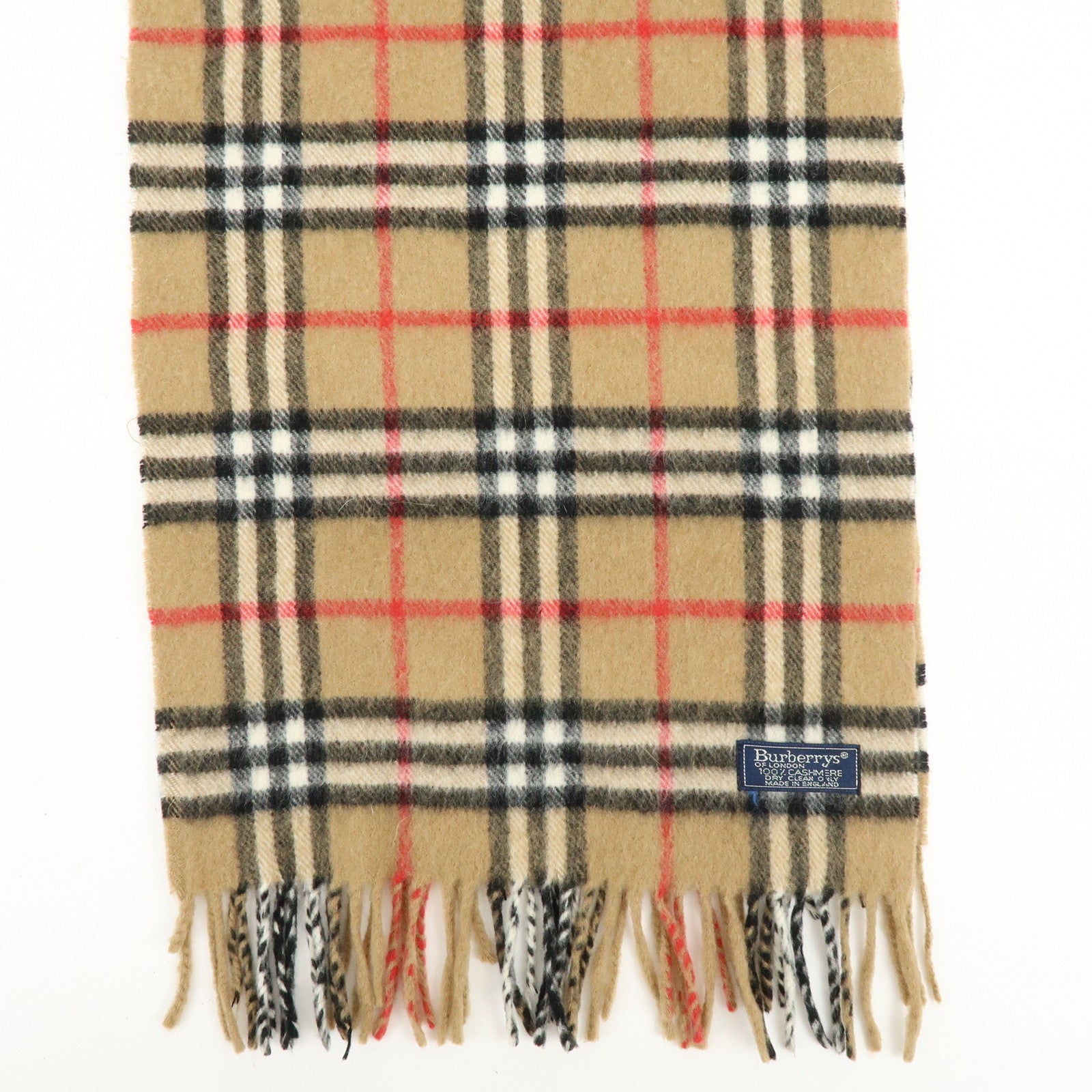 BURBERRY Set of 2 Nova Plaid Wool 100% Scarf Stole Beige Navy