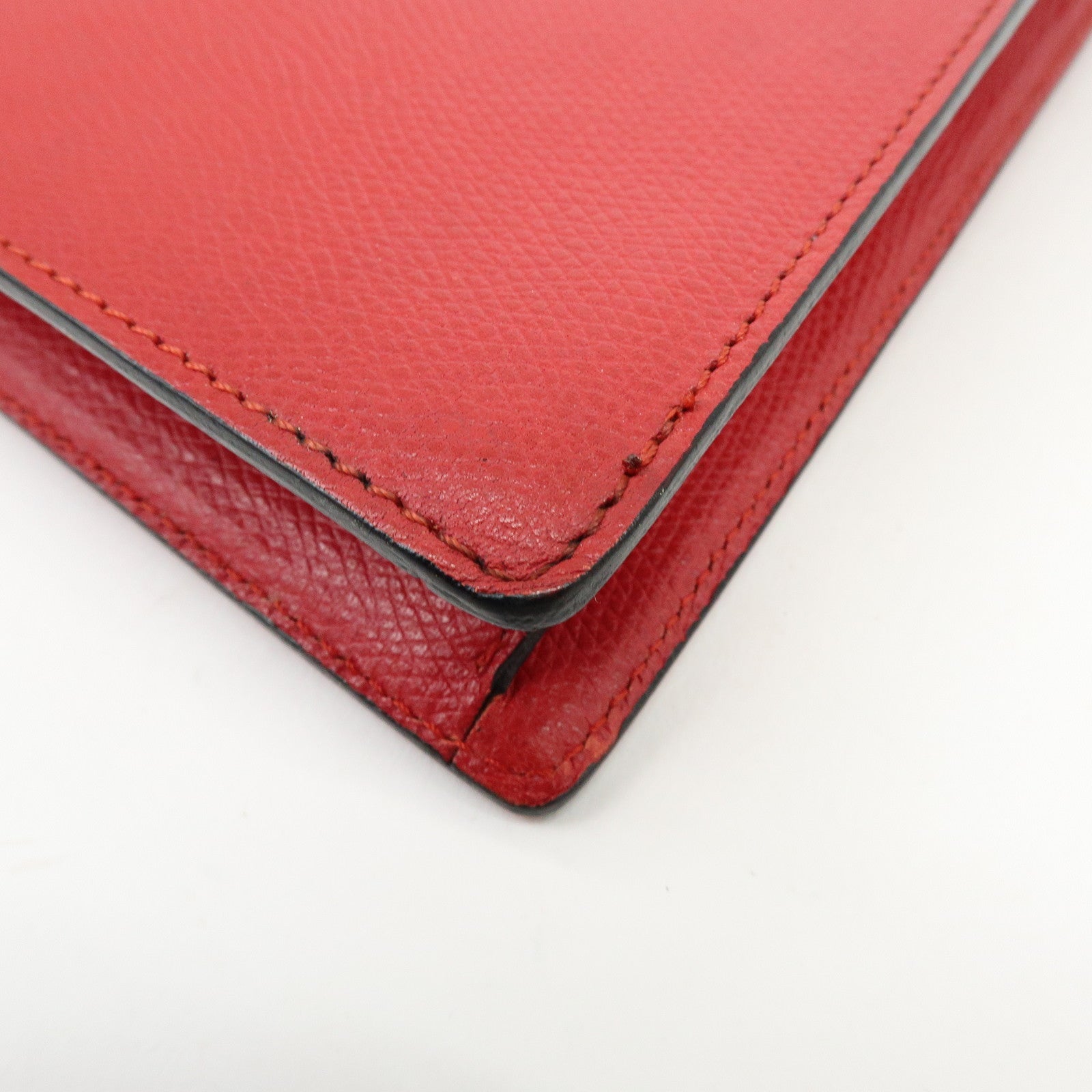 SAINT LAURENT PARIS Y-Line Leather Studs Shoulder Bag Crossbody Bag Red