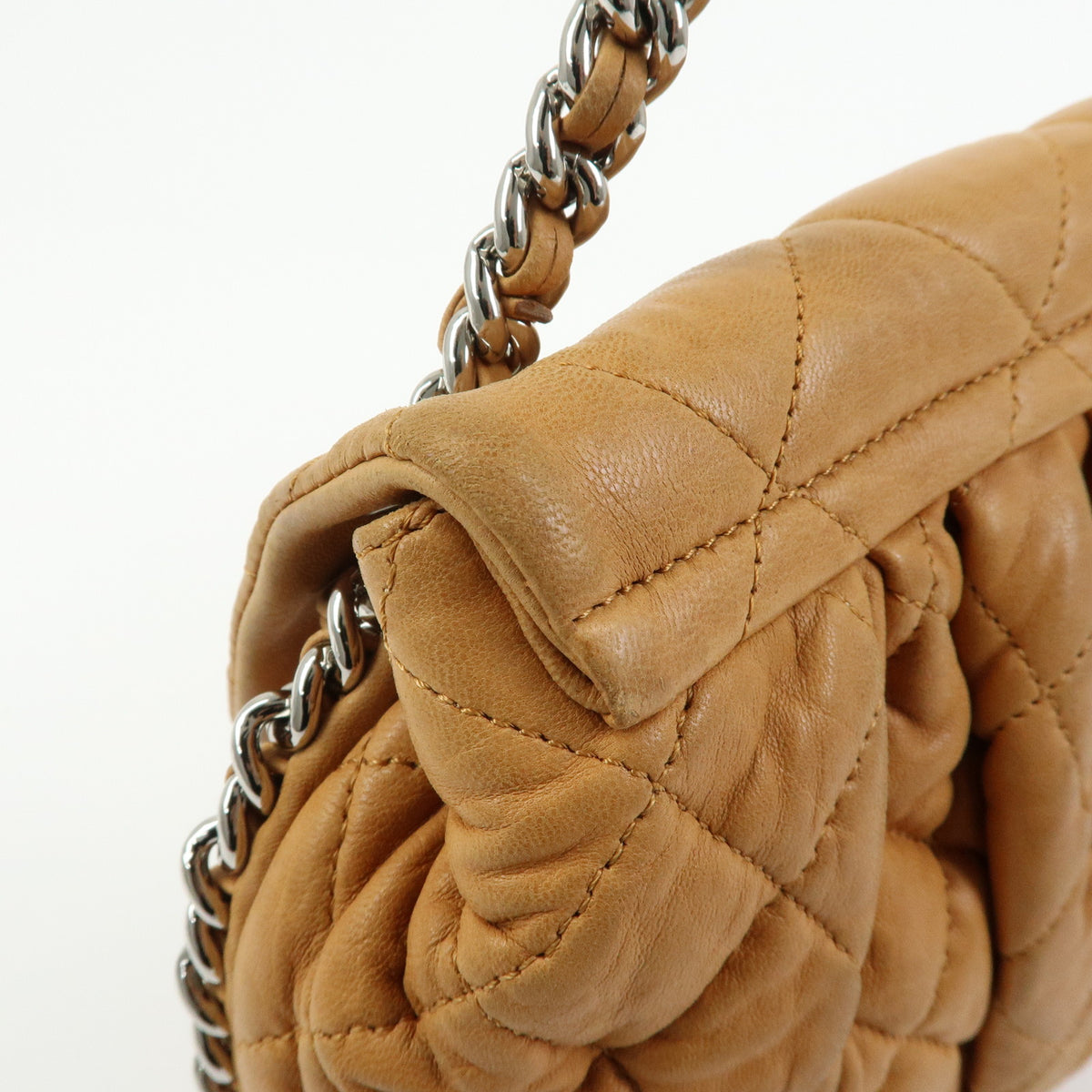 CHANEL Matelasse Luxury Line Lamb Skin Chain Shoulder Bag Brown A49889