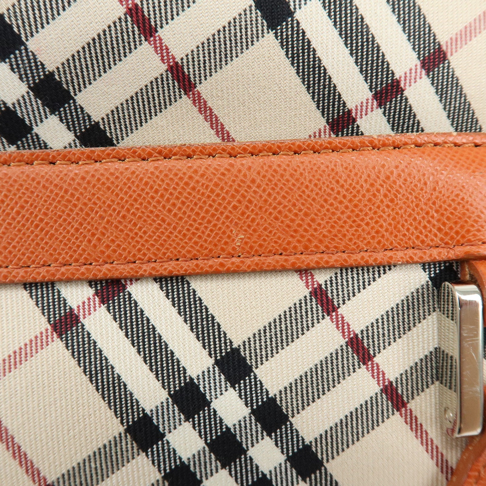 BURBERRY Nova Plaid Canvas Leather Shoulder Bag Beige