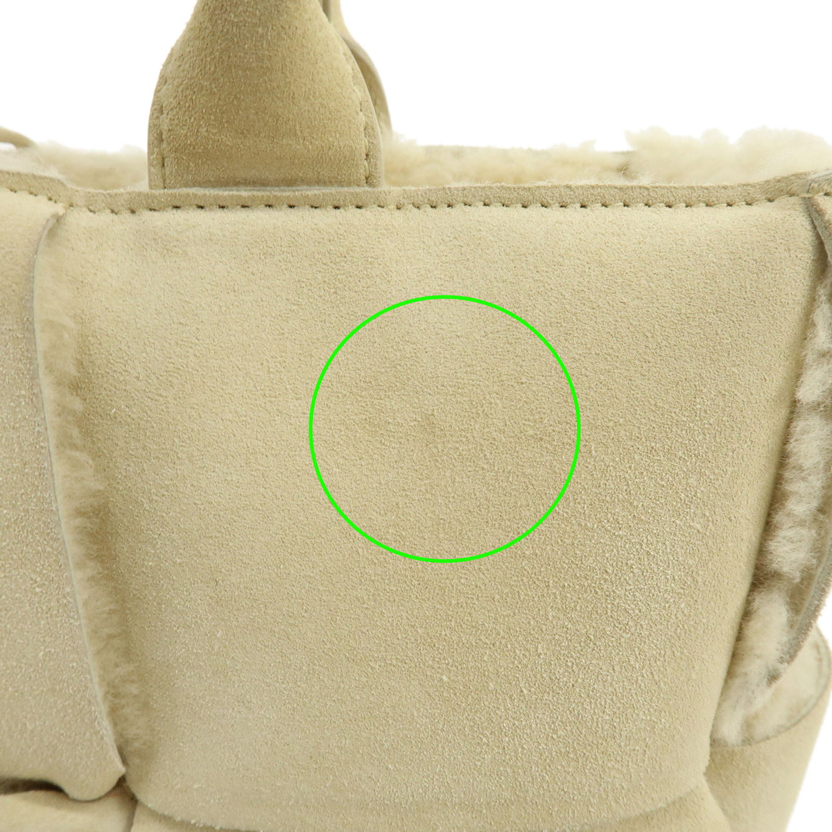 BOTTEGA VENETA Intorceciatto Arco Shearling Leather Hand Tote Bag Beige