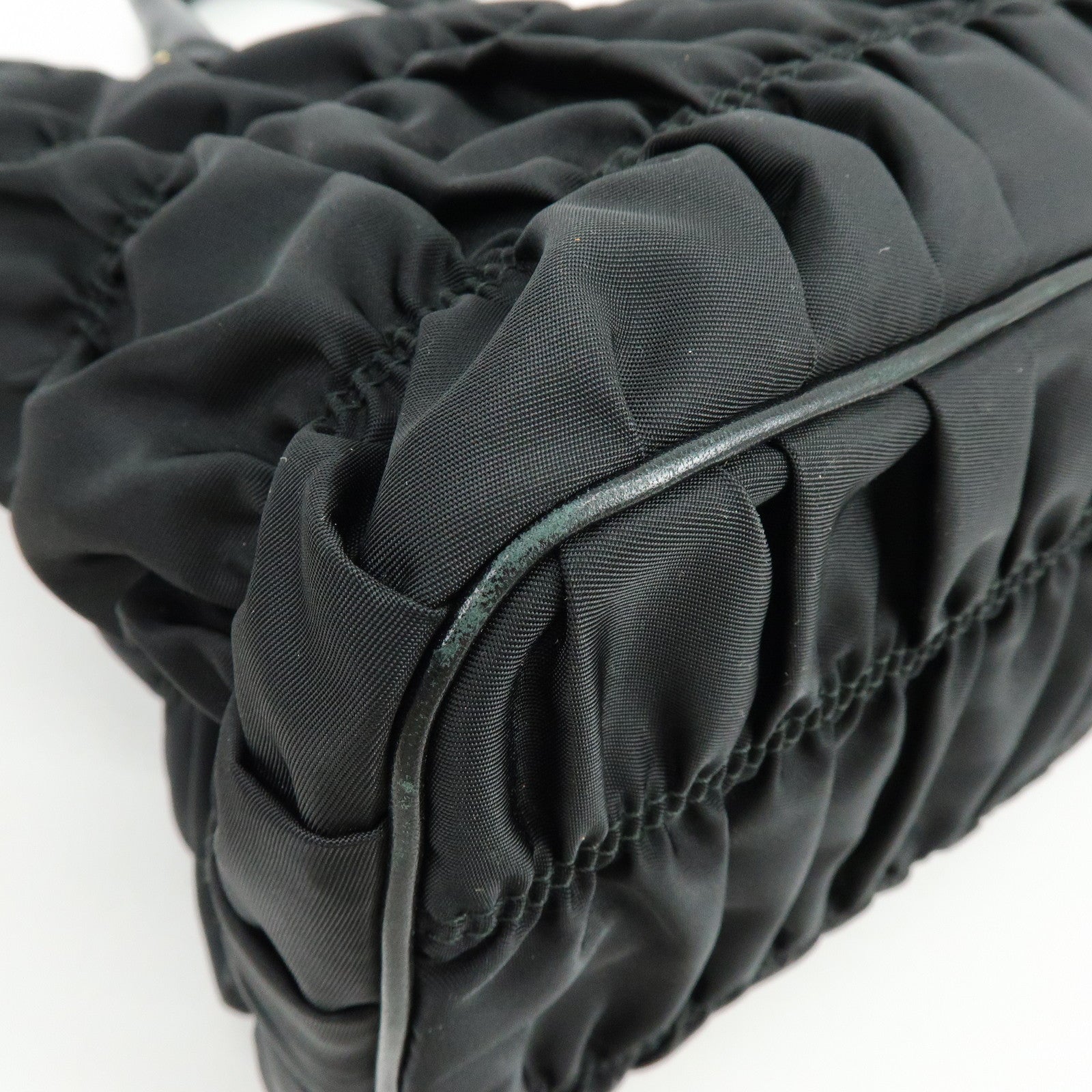 PRADA Tessuto Gaufre Nylon Leather 2Way Bag Hand Bag Black B1788M