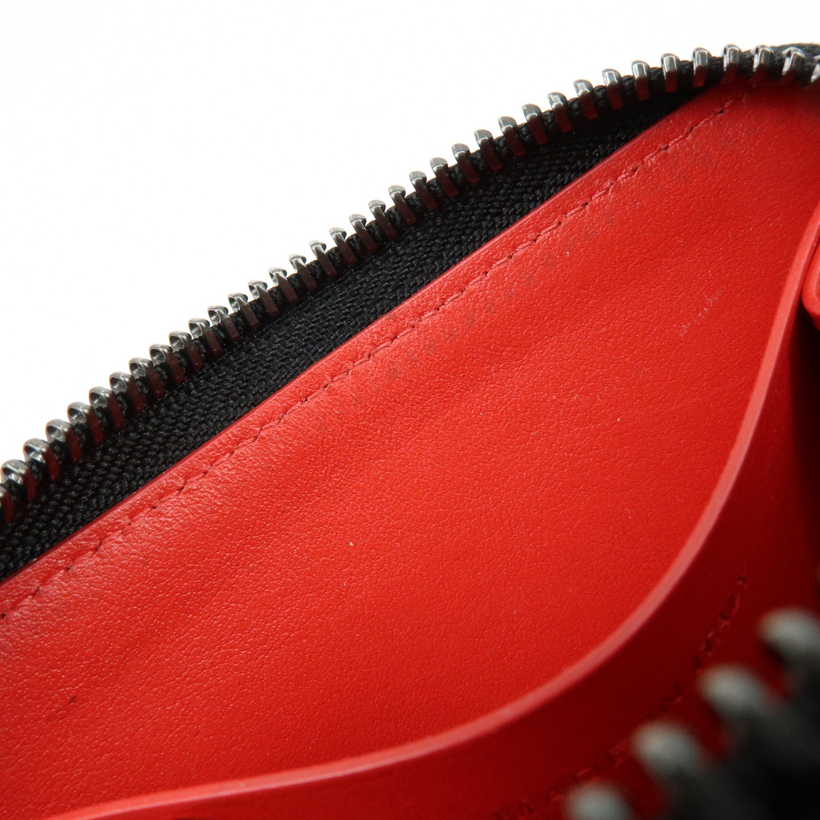 Christian Louboutin Leather Studs Compact Wallet Coin Case Black