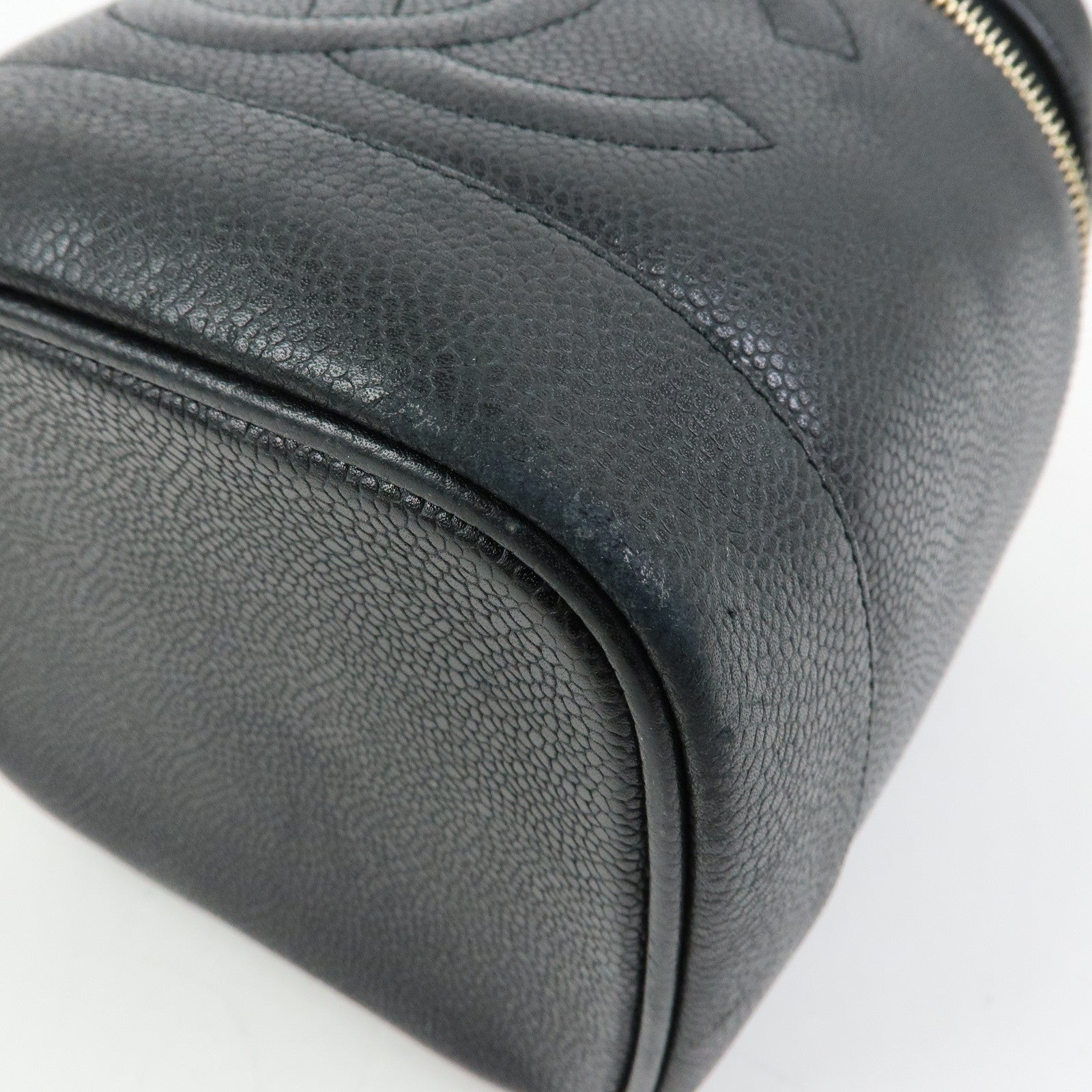 CHANEL COCO Mark Caviarskin Vanity Bag Cosmetic Bag Black A01998