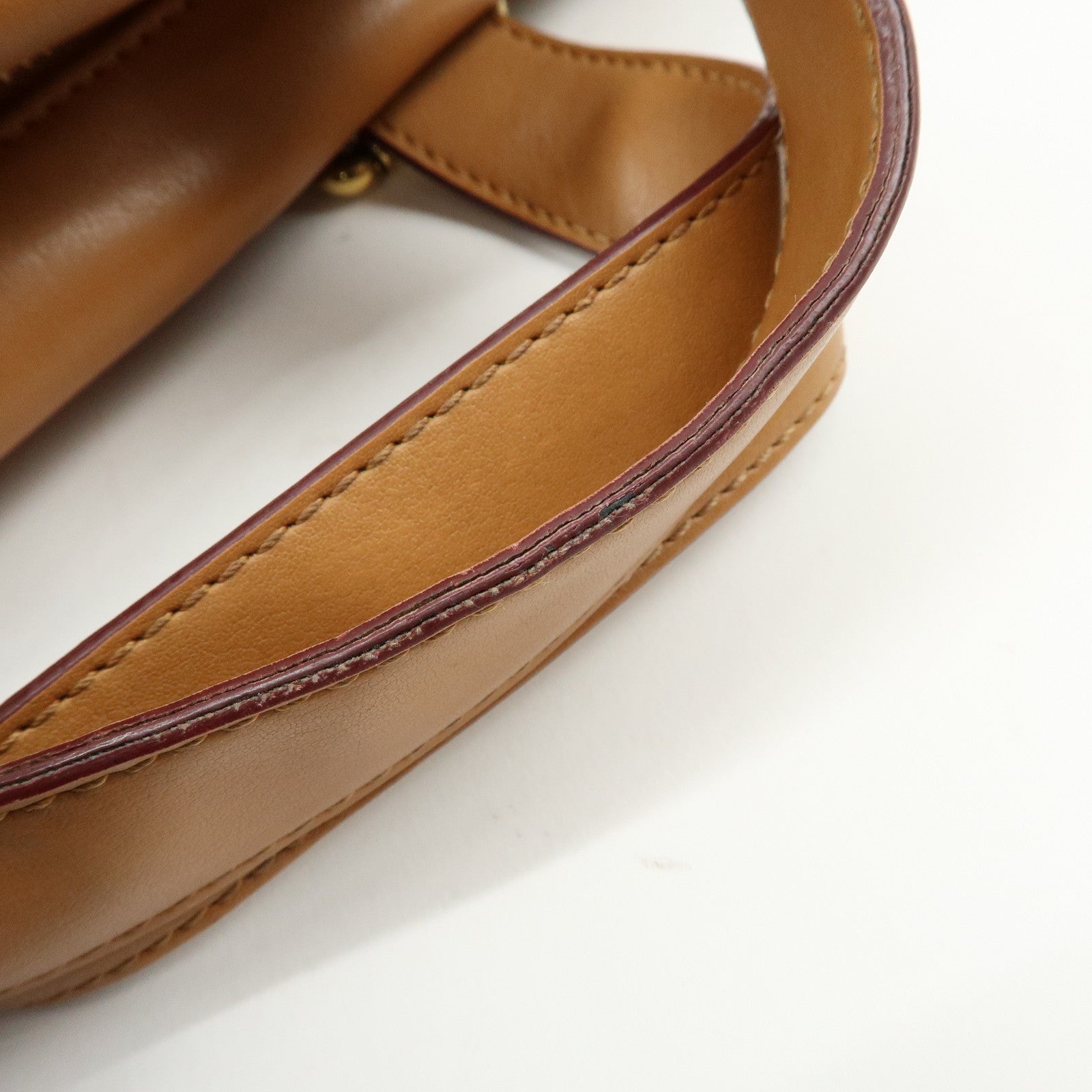 Chloe Sam Leather 2Way Bag Hand Shoulder Bag Brown Camel