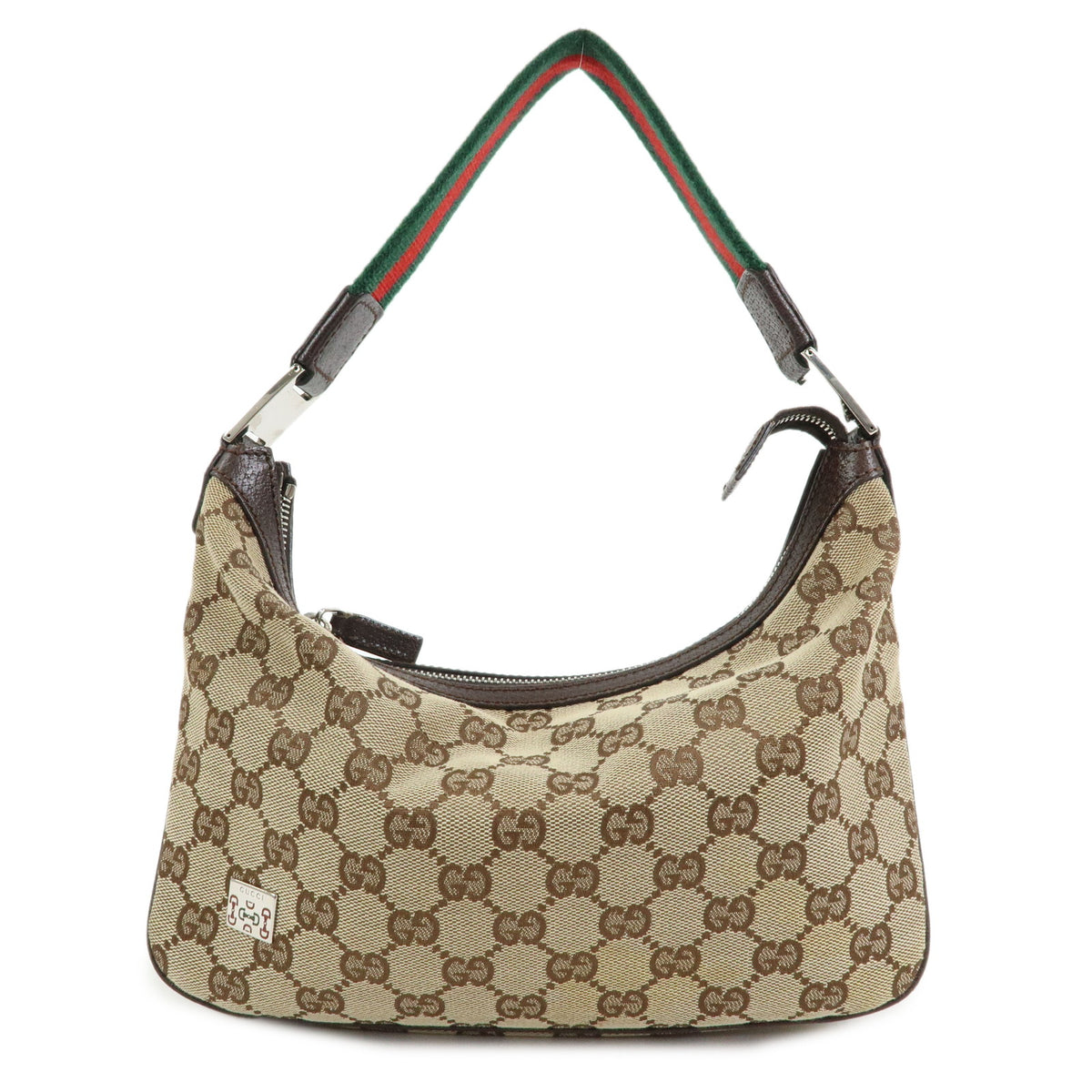 GUCCI Sherry GG Canvas Leather Shoulder Bag Hand Bag Brown 145812