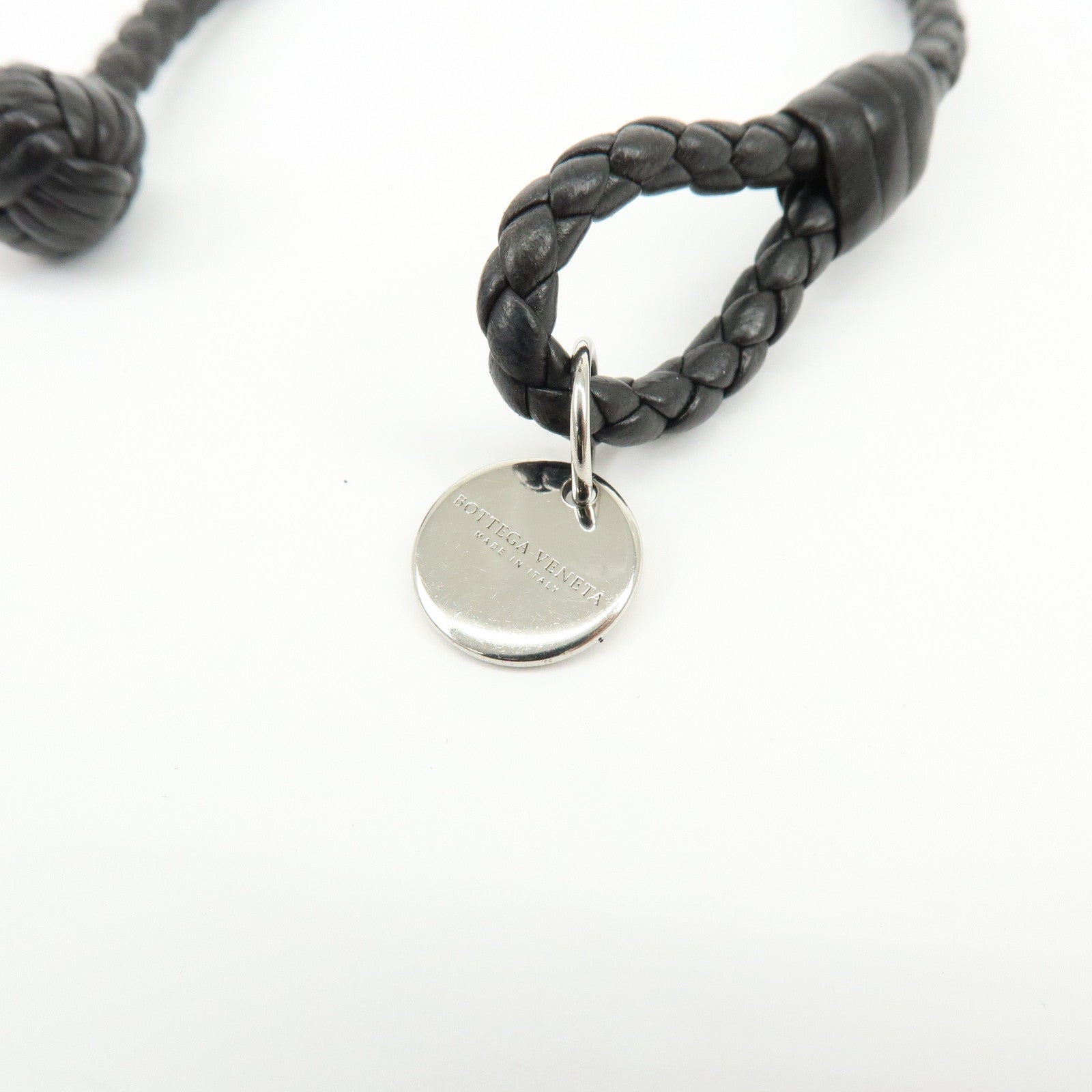 BOTTEGA VENETA Intrecciato Leather Bracelet Size M Black