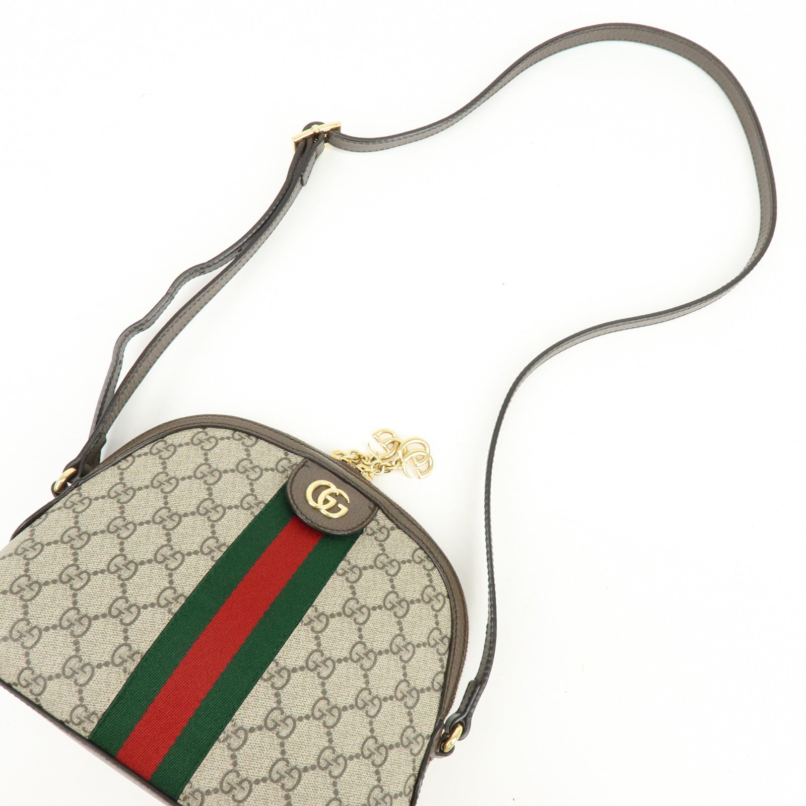 GUCCI Ophidia Sherry GG Supreme Leather Shoulder Bag Beige 499621