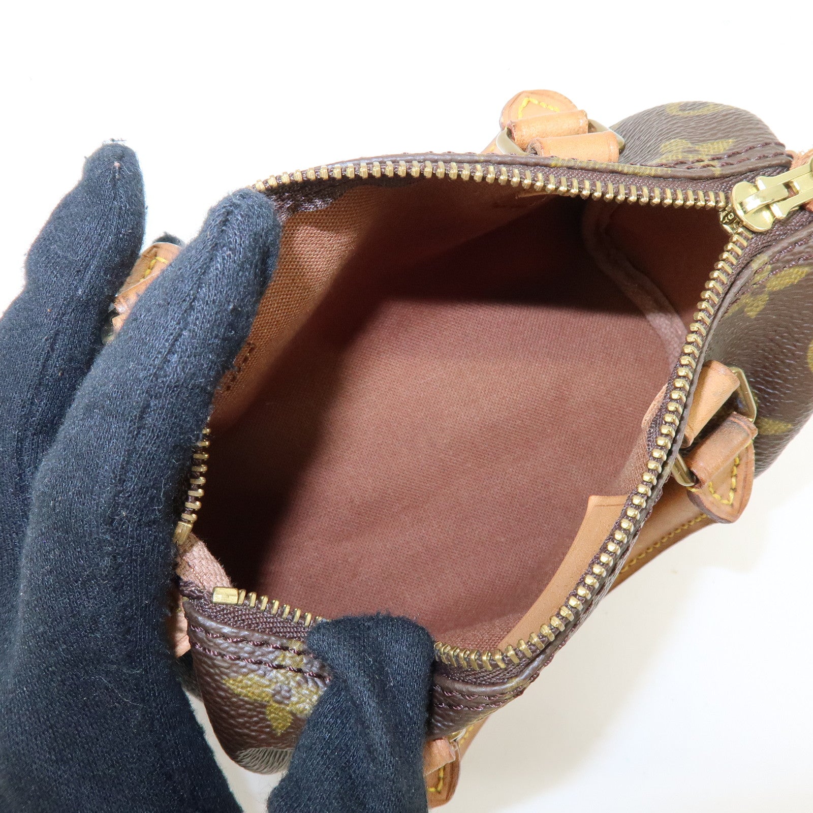 Louis Vuitton Monogram Mini Speedy Hand Bag and Strap Brown M41534 Lot