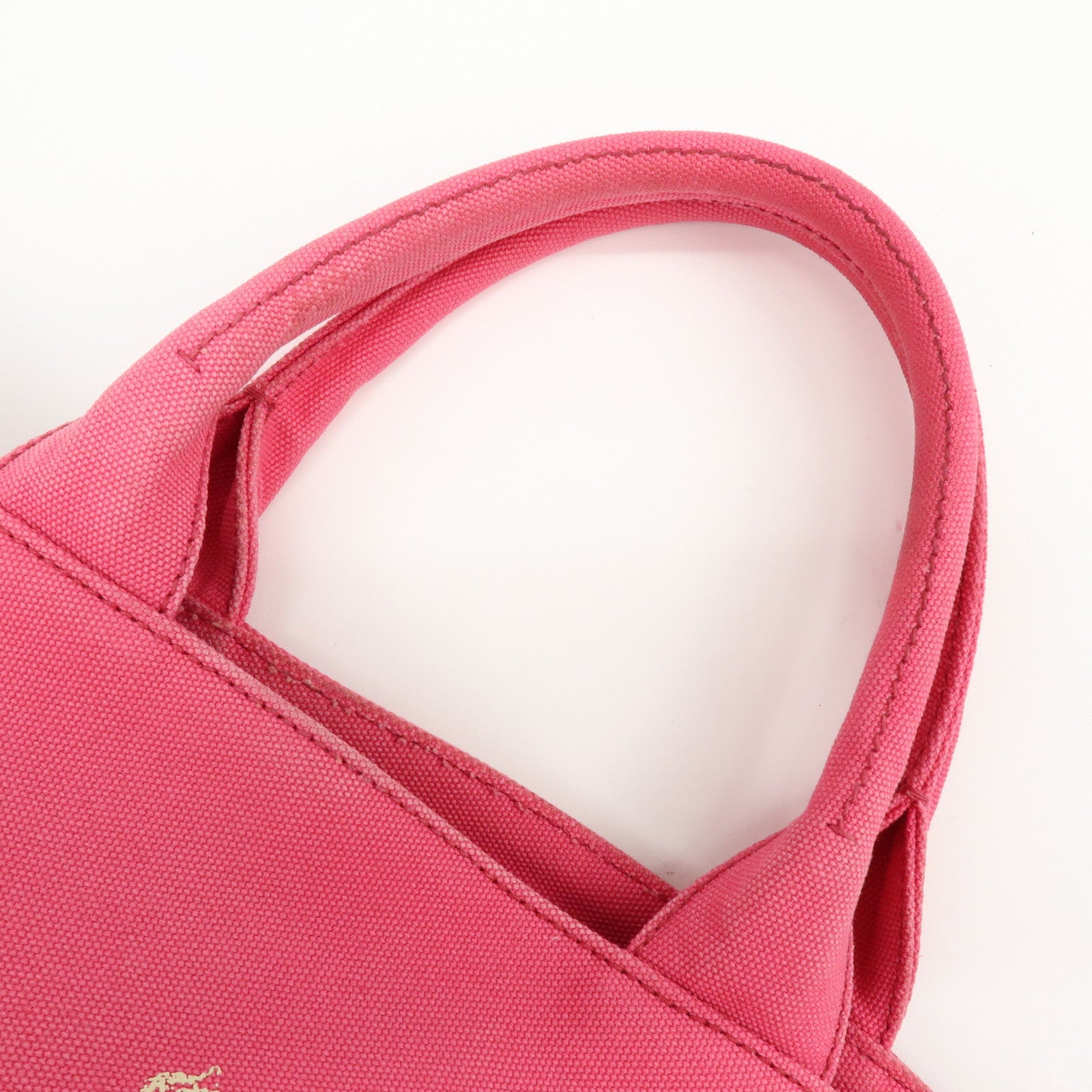 PRADA Canapa Triangle Logo Canvas 2Way Bag Hand Bag Pink 1BG163