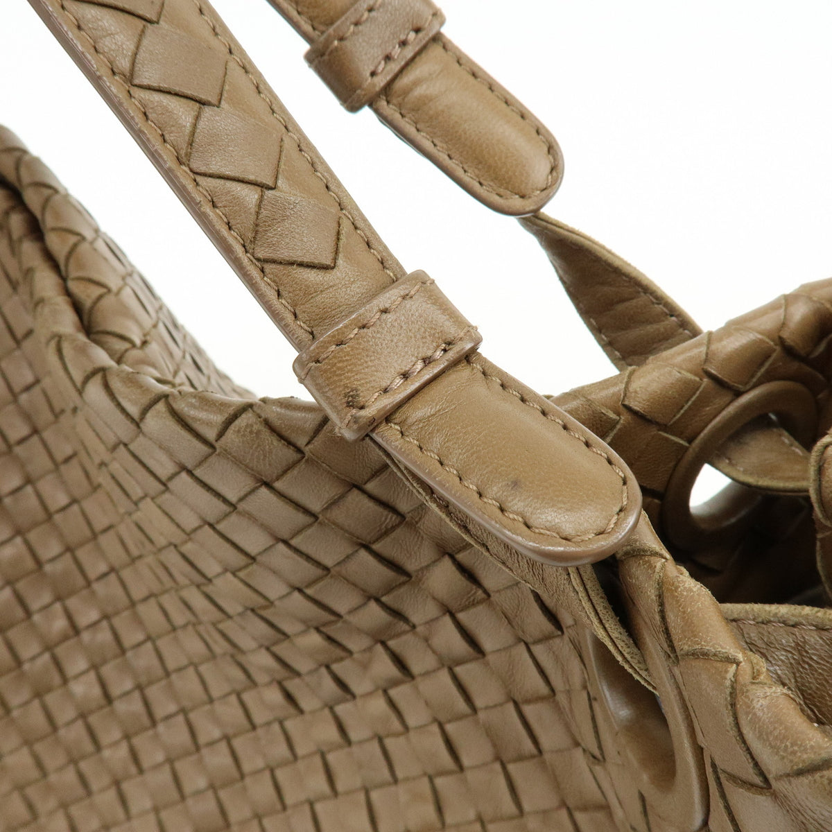 BOTTEGA VENETA Intrecciato Leahter Shoulder Bag Tote Bag Cafe Brown