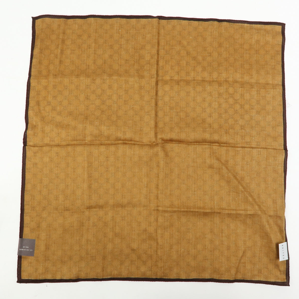 CELINE Macadam Lot of 2 Cotton 100% Scarf Handkerchief Brown Khaki
