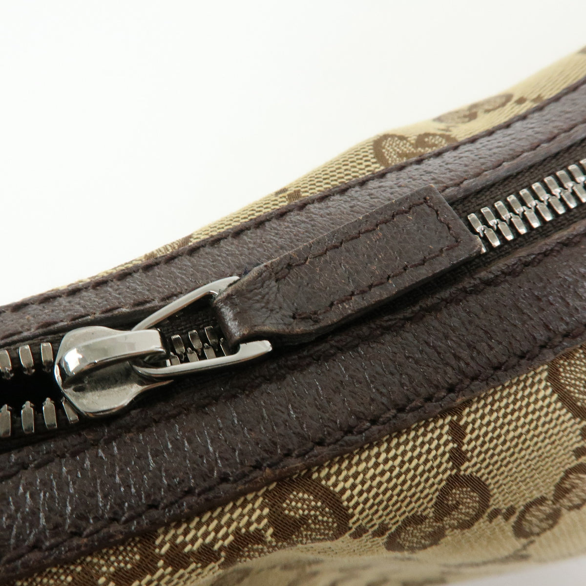 GUCCI GG Canvas Leather Shoulder Bag Crossbody Bag Beige Brown 122790