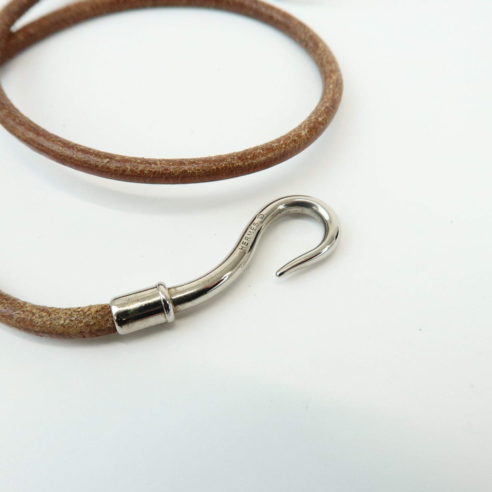 HERMES Set of 2 Jumbo Choker Jumbo Double Choker Leather Bracelet