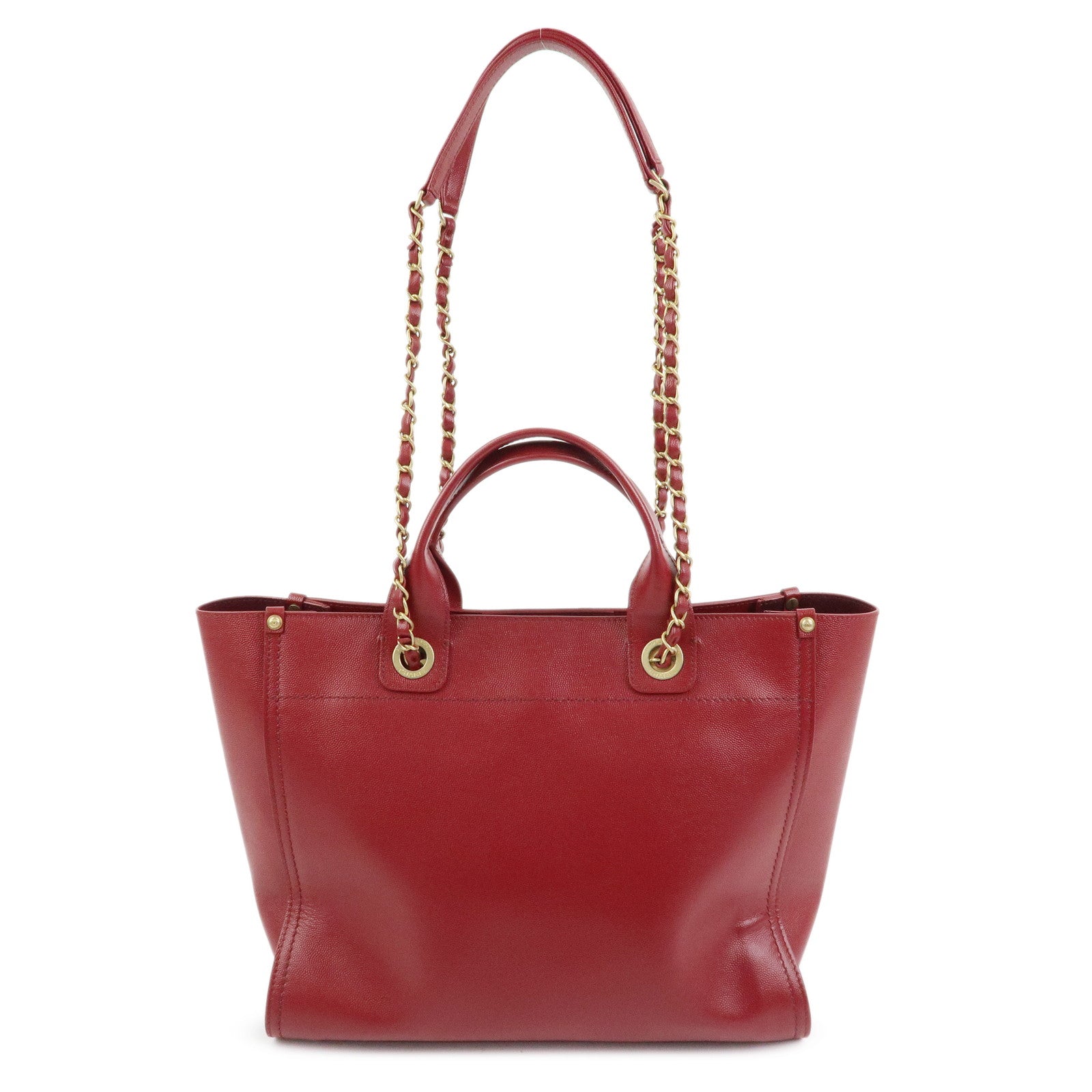 CHANEL Deauville Tote MM Caviarskin 2WAY Hand Bag Shoulder Bag A57069