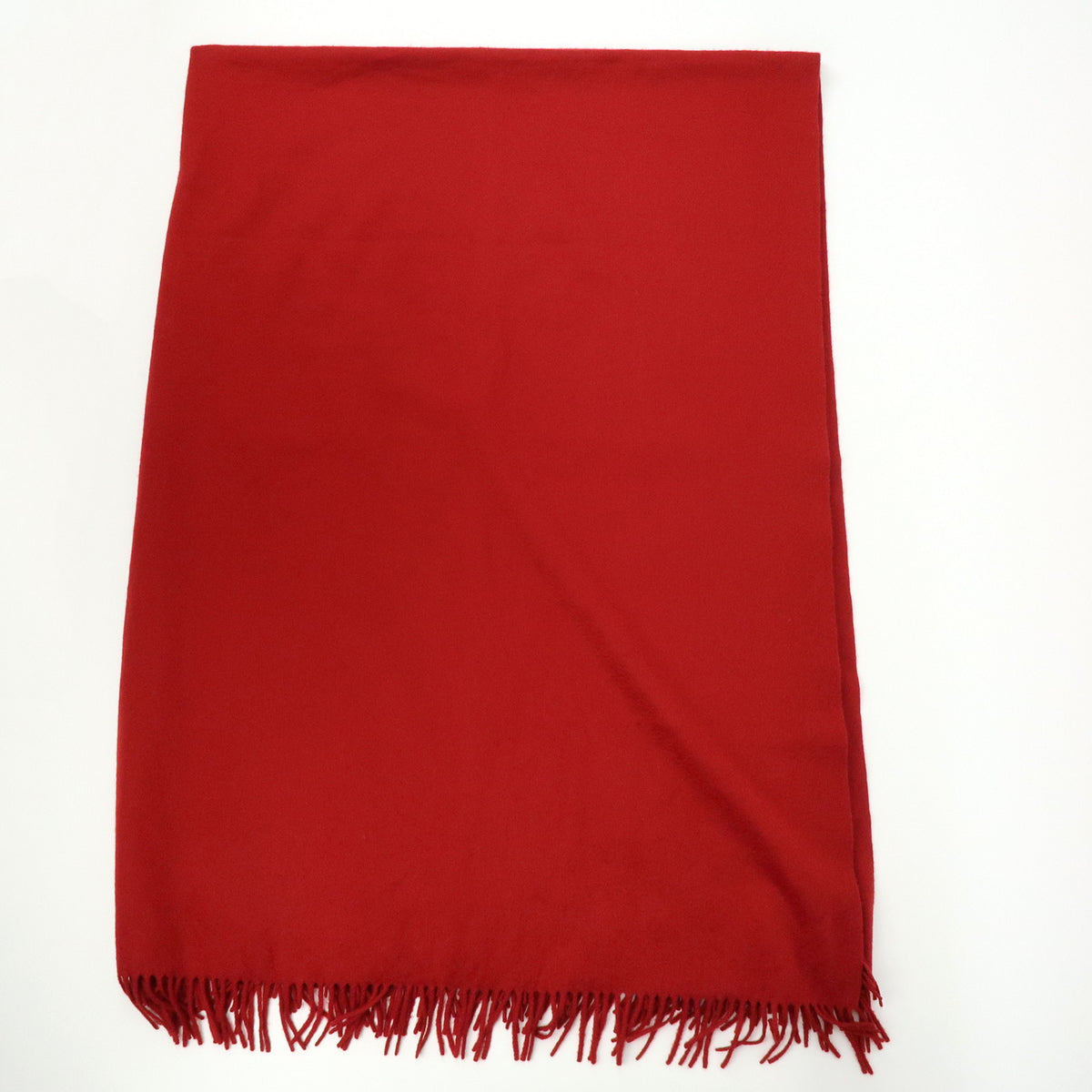 HERMES Cashmere 100% Oversized Scarf Stole Blanket Red