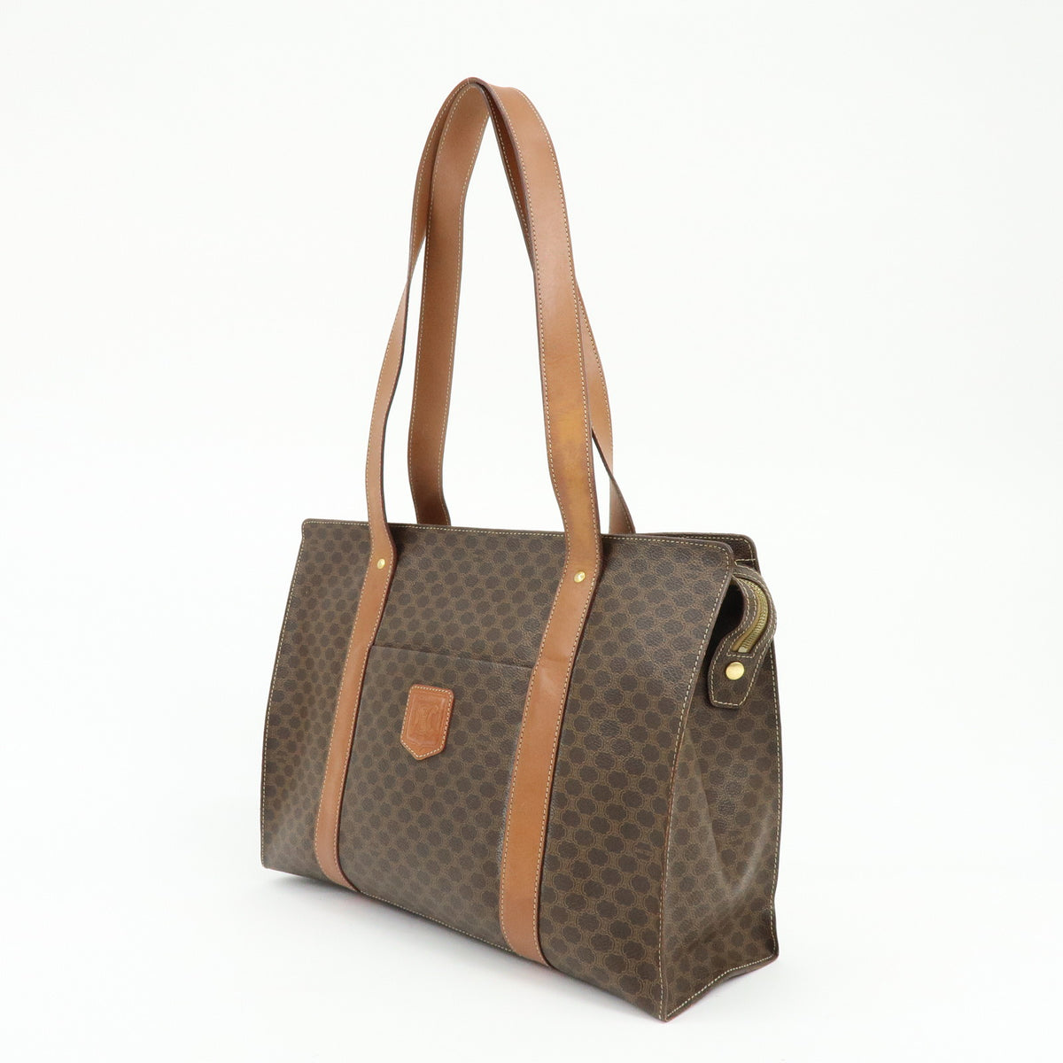 CELINE Macadam PVC Leather Shoulder Bag Hand Bag Brown
