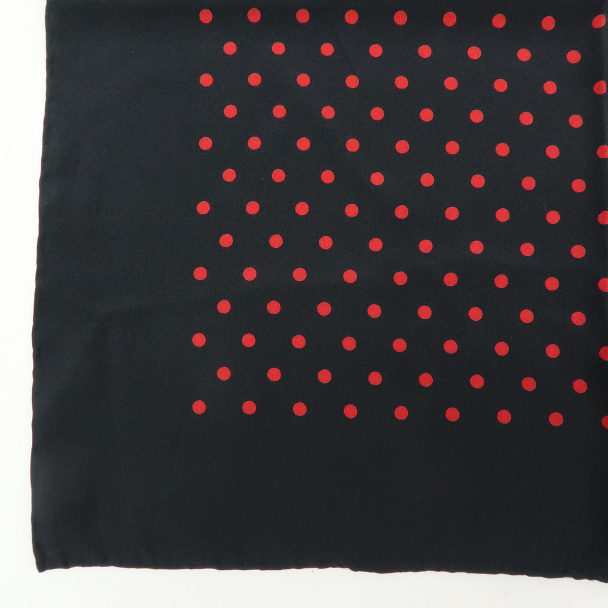 CHANEL COCO Mark Silk 100% Scarf Polka Dots Black Red
