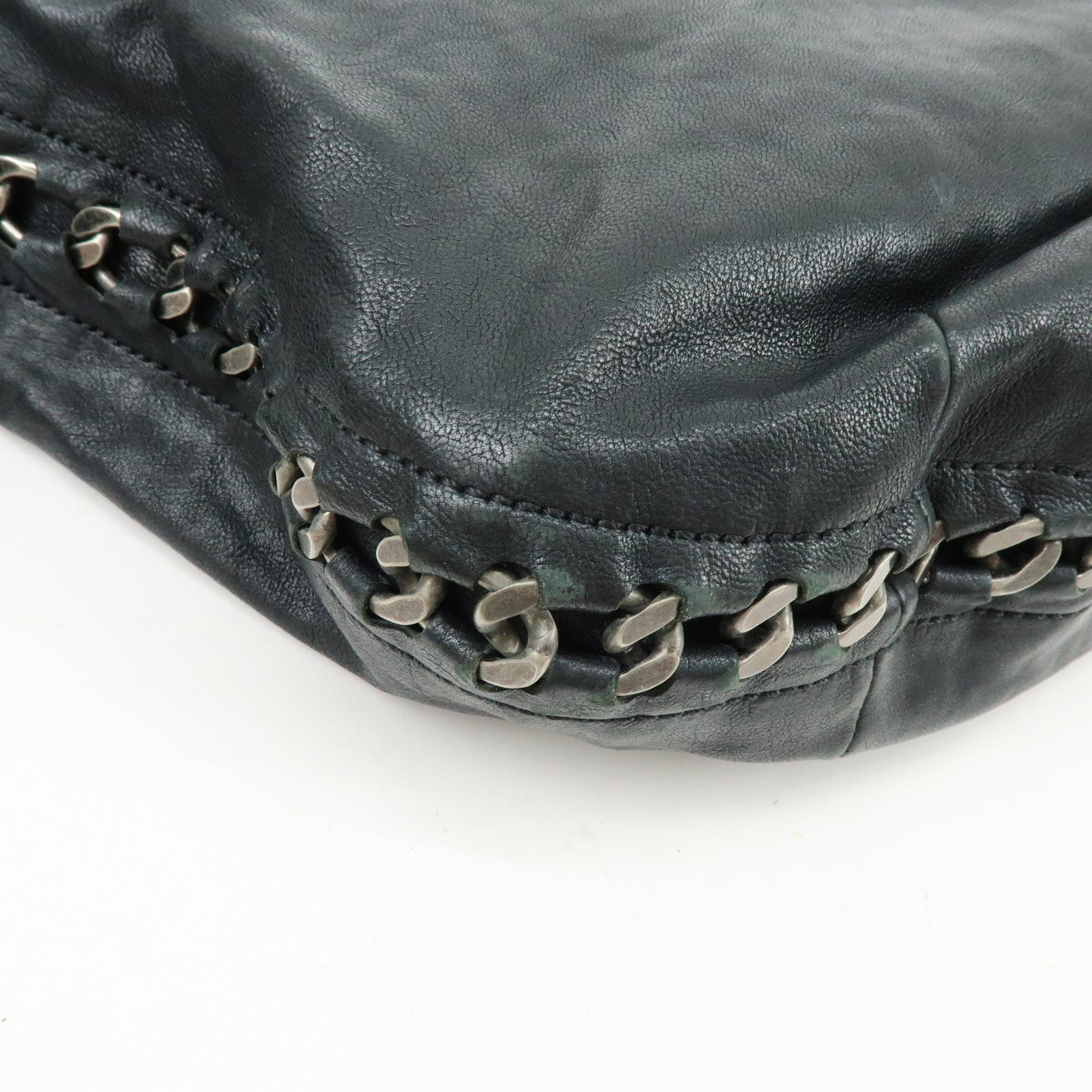 CHANEL Luxury Line COCO Mark Calf Leather Shoulder Bag Hand Bag Black