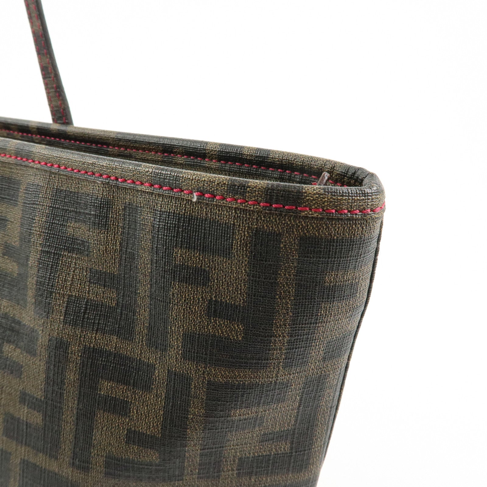 FENDI Zucca PVC Tote Bag Shoulder Bag Brown Black 8BH198