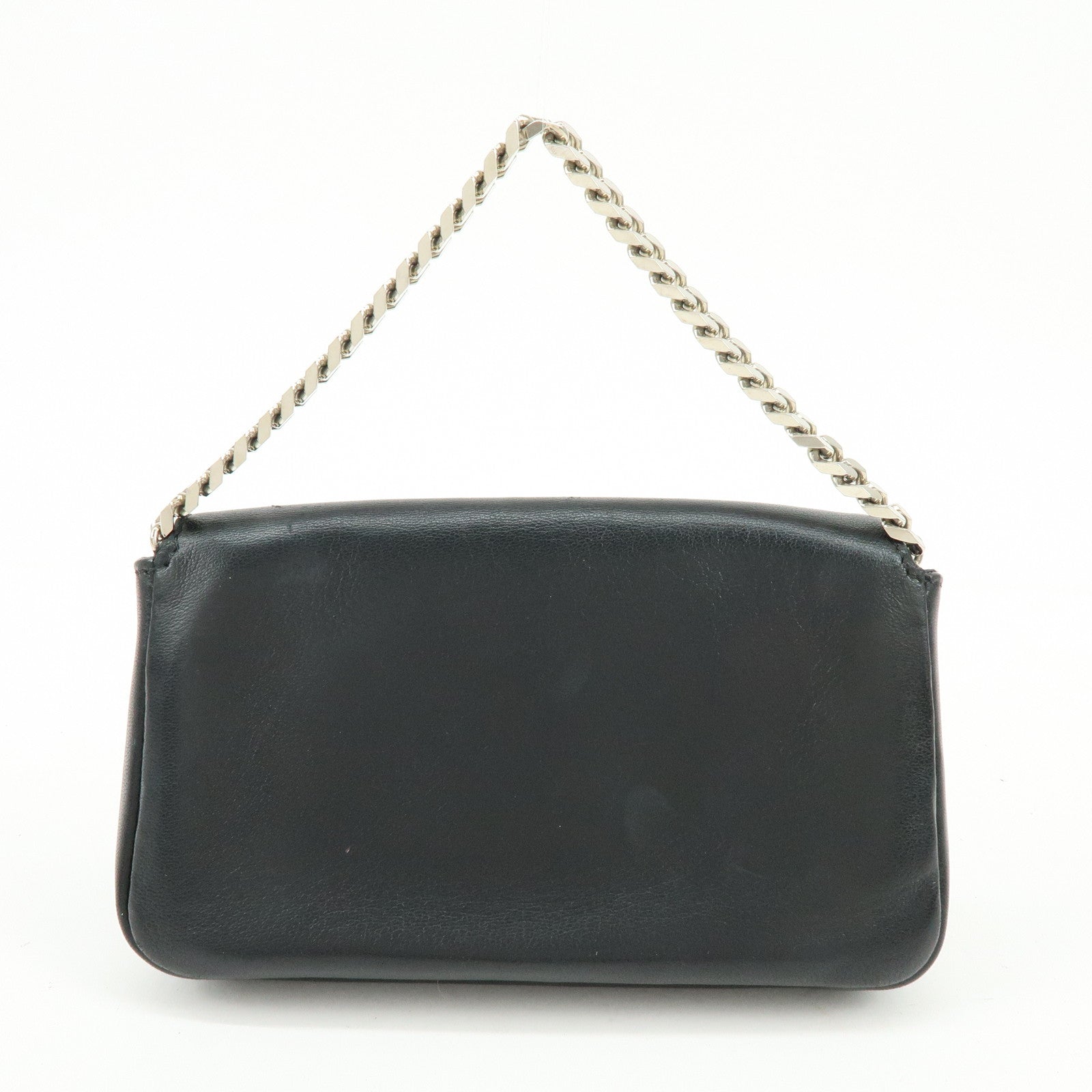 FENDI Monster Micro Baguette Leather Shoulder Bag Rhinestone 8M0354