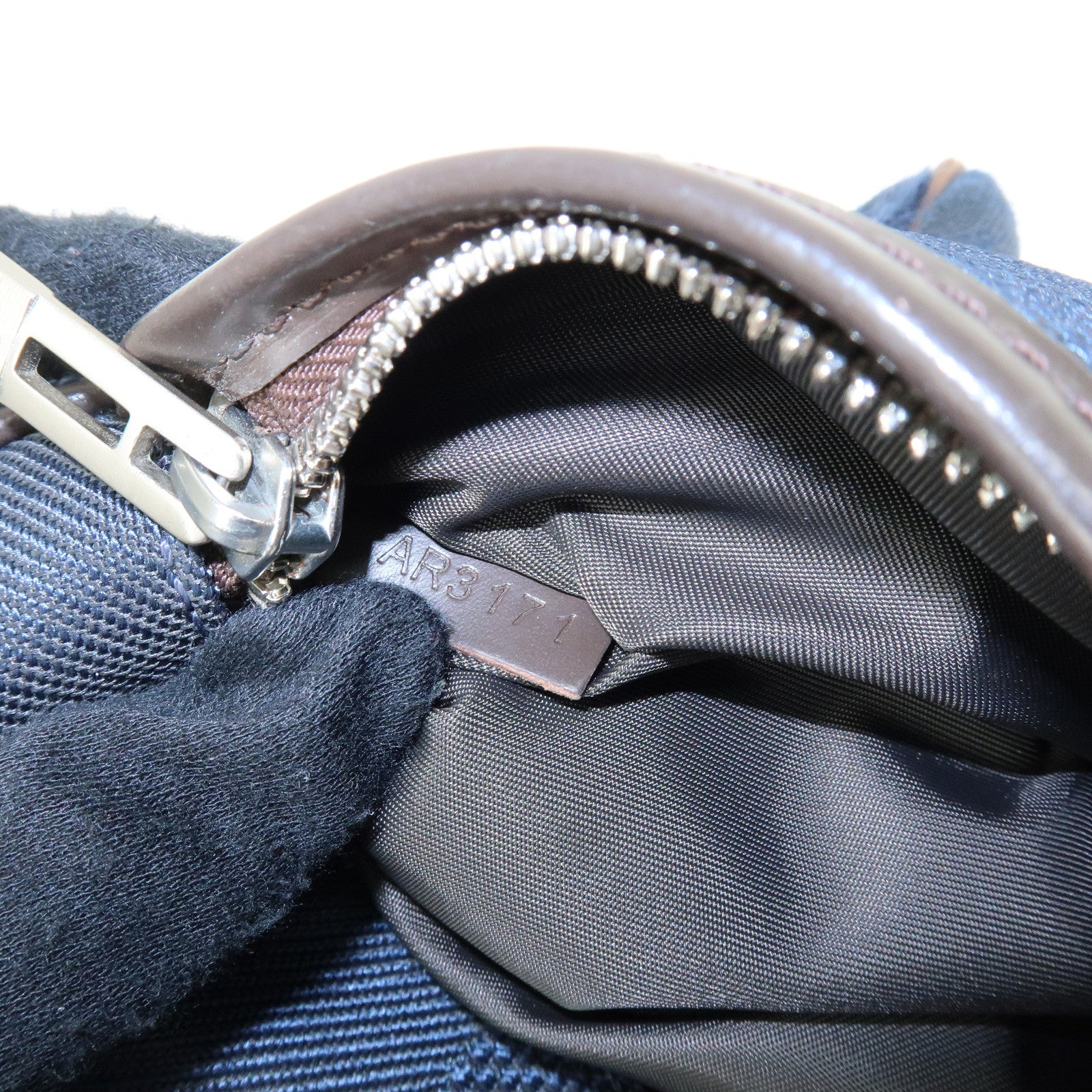 Louis Vuitton Damier Geant Canvas Leather Waist Body Bag Bleu Ocean