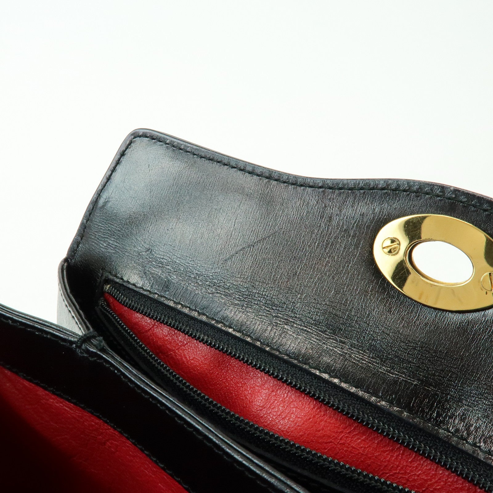 GUCCI Old Gucci Leather Hand Bag Top Handle Bag Black 000・26・0025