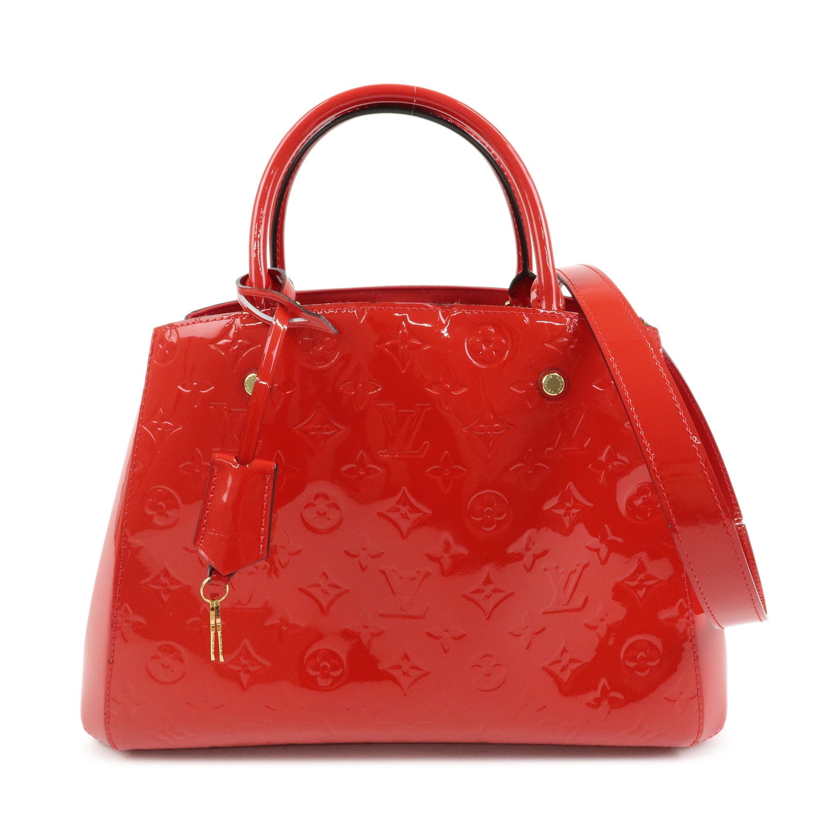 Louis Vuitton Monogram Vernis Montaigne MM 2Way Bag Cerise M50167