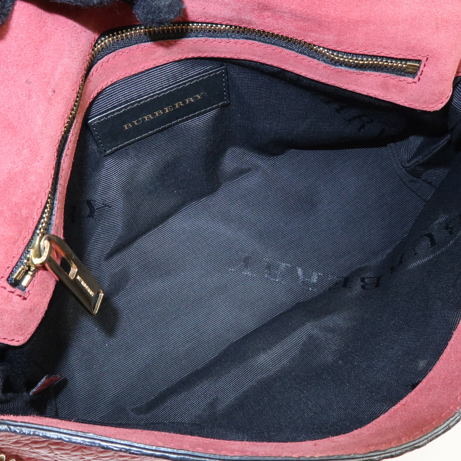 BURBERRY Leather Chain Shoulder Bag Clutch Bag Pink