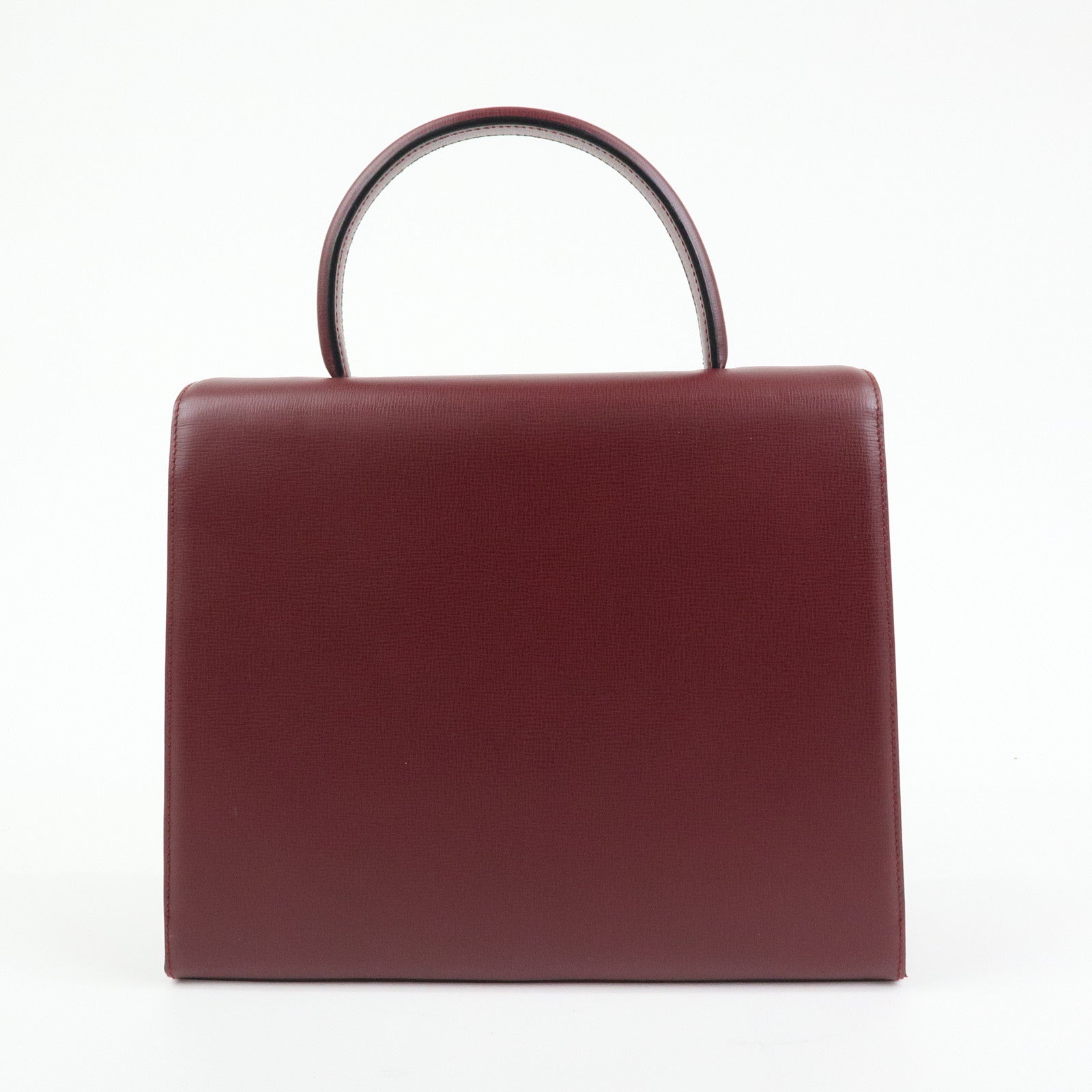 Cartier Must de Cartier Leather Top Handle Hand Bag Bordeaux