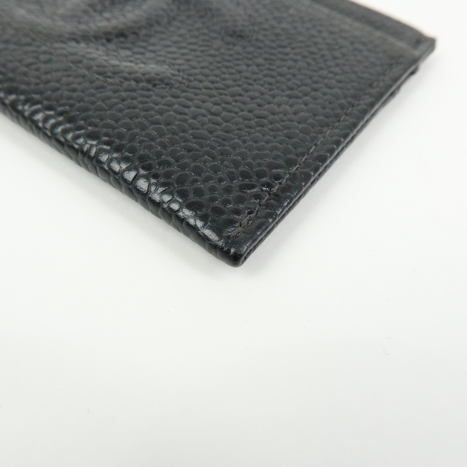 CHANEL COCO Mark Caviarskin Card Case Card Holder Black