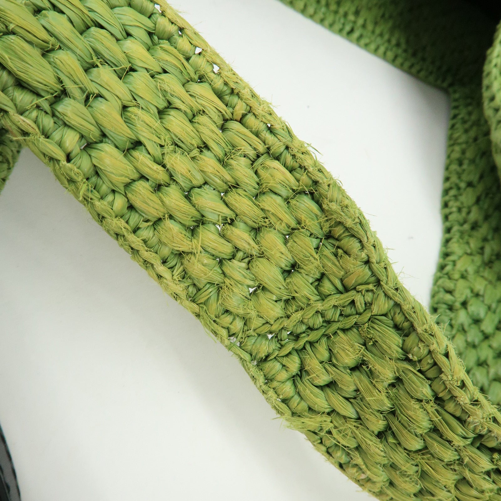 LOEWE Font Tote Raffia Leather 2Way Bag Tote Bag Shoulder Bag Green
