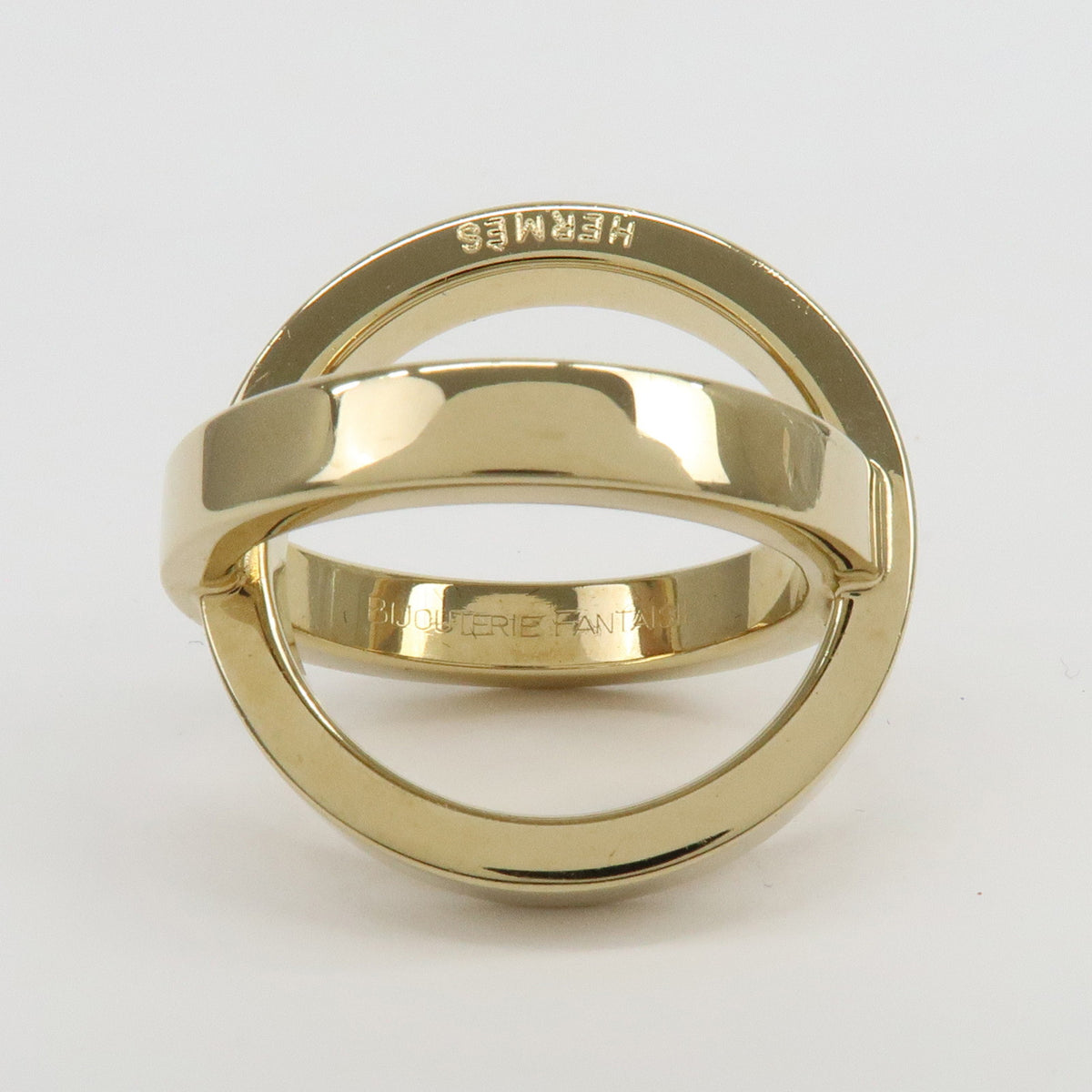 HERMES Lot of 2 Chaine d'Ancre Enchainee Cosmos Metal Scarf Ring Gold