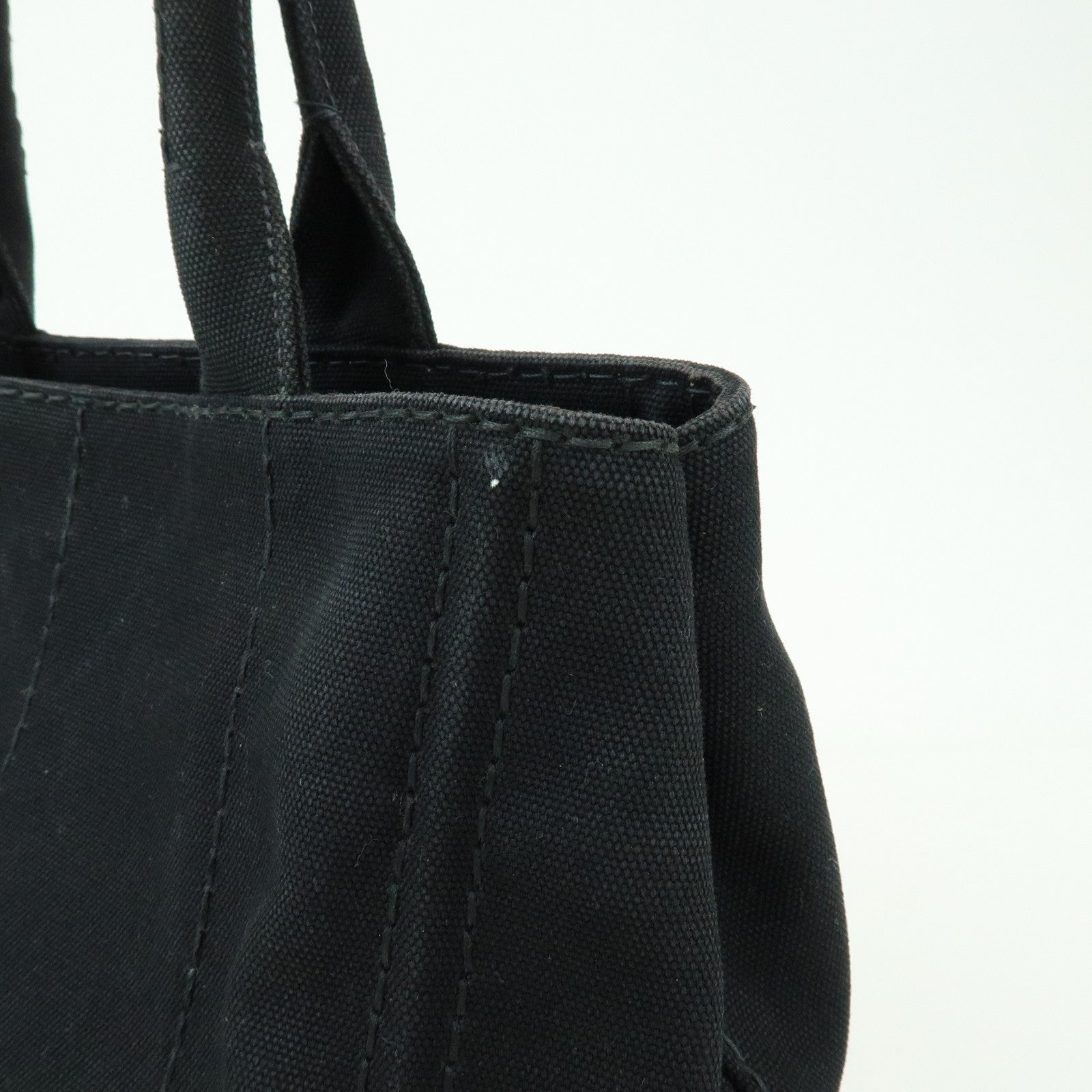 PRADA Canapa Mini Canvas 2Way Bag Hand Bag Black 1BG439
