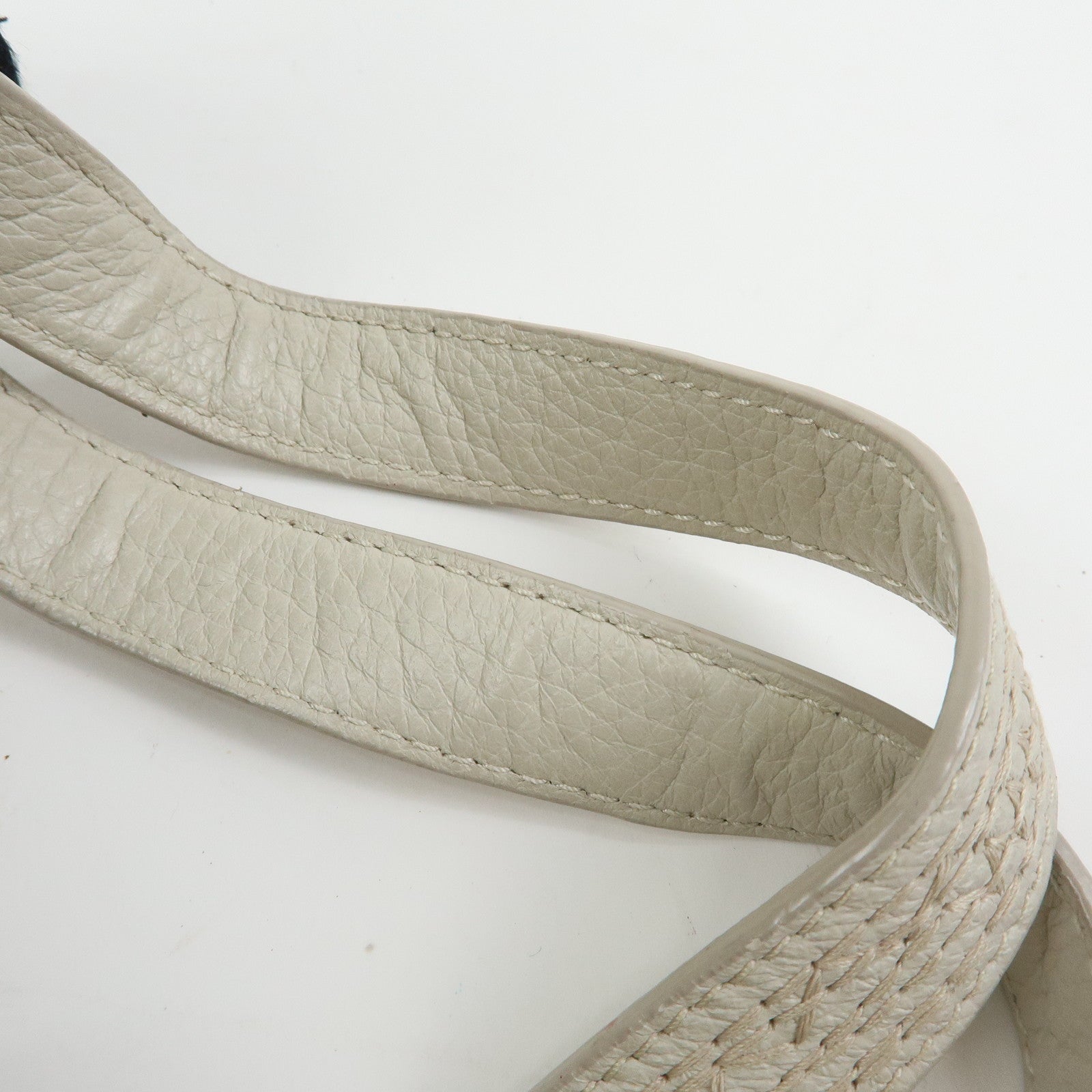 BOTTEGA VENETA Intrecciato Leather Shoulder Bag Hand Bag Ivory