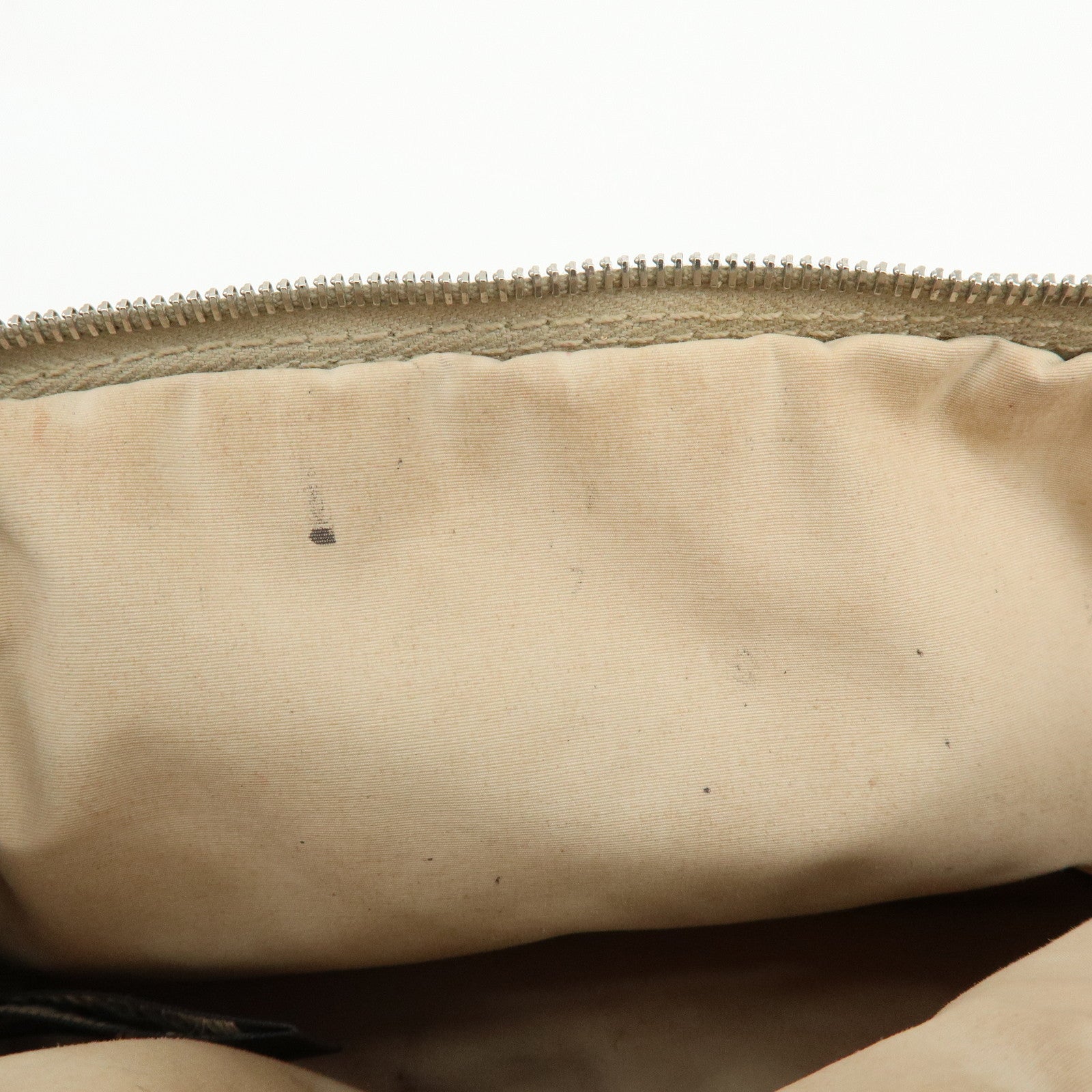 HERMES Bolide Mini Cotton Leather Canvas Pouch Cosmetic Pouch Beige