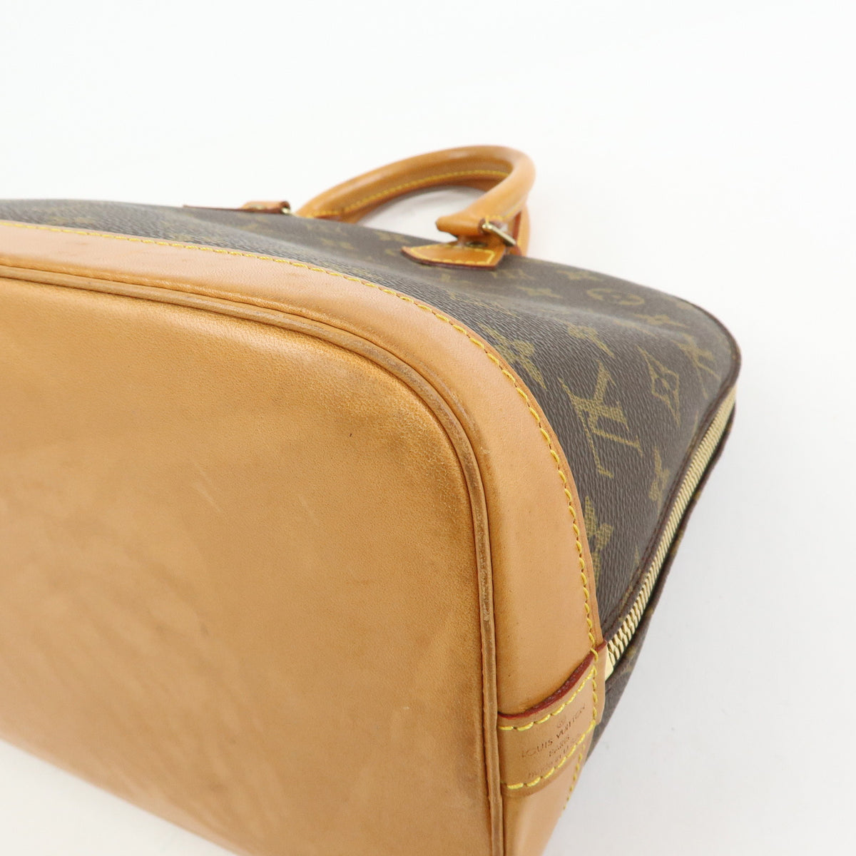 Louis Vuitton Monogram Alma PM Canvas Leather Hand Bag Brown M51130