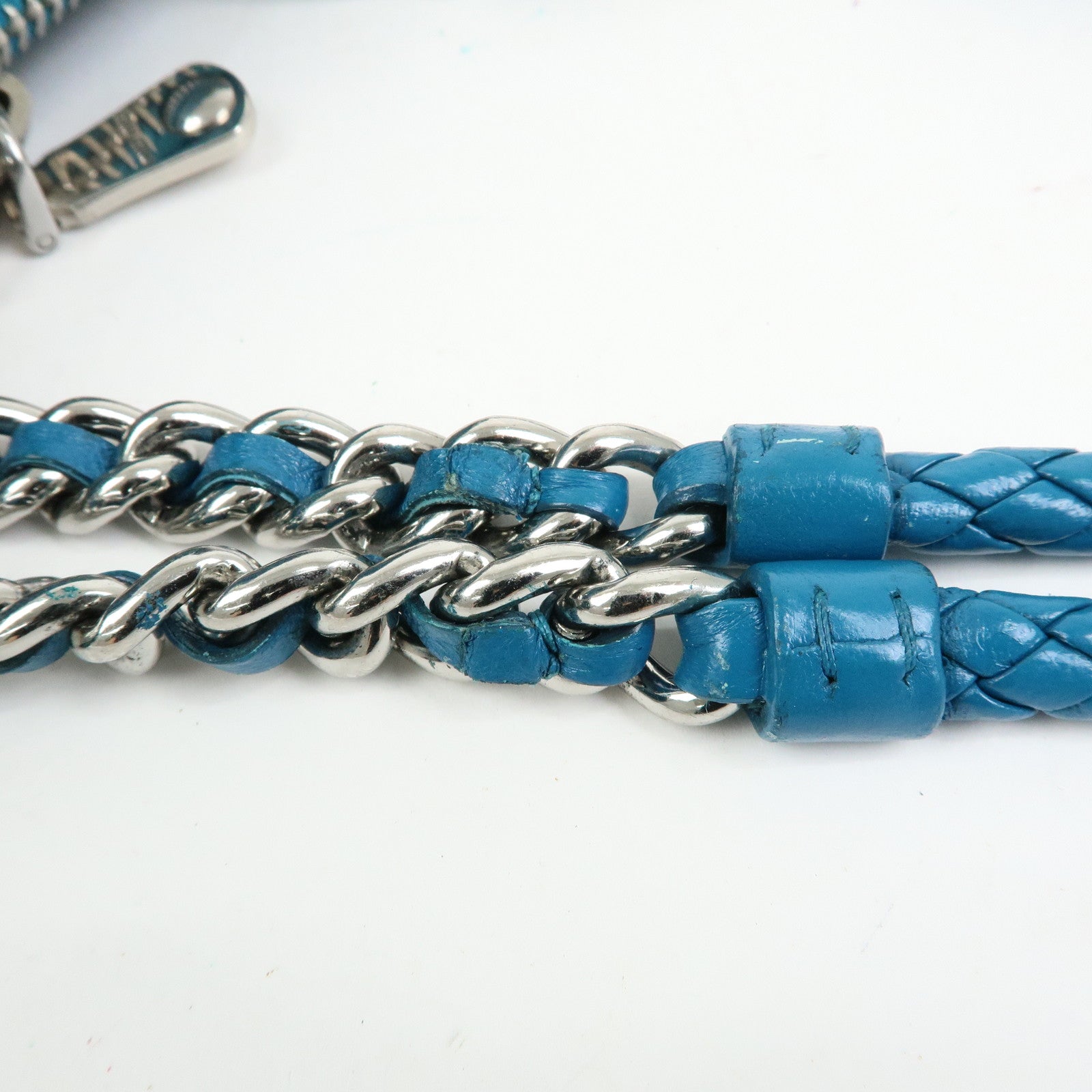 MIU MIU Matelasse Cloquet Nappa Leather Chain Shoulder Bag Turquoise