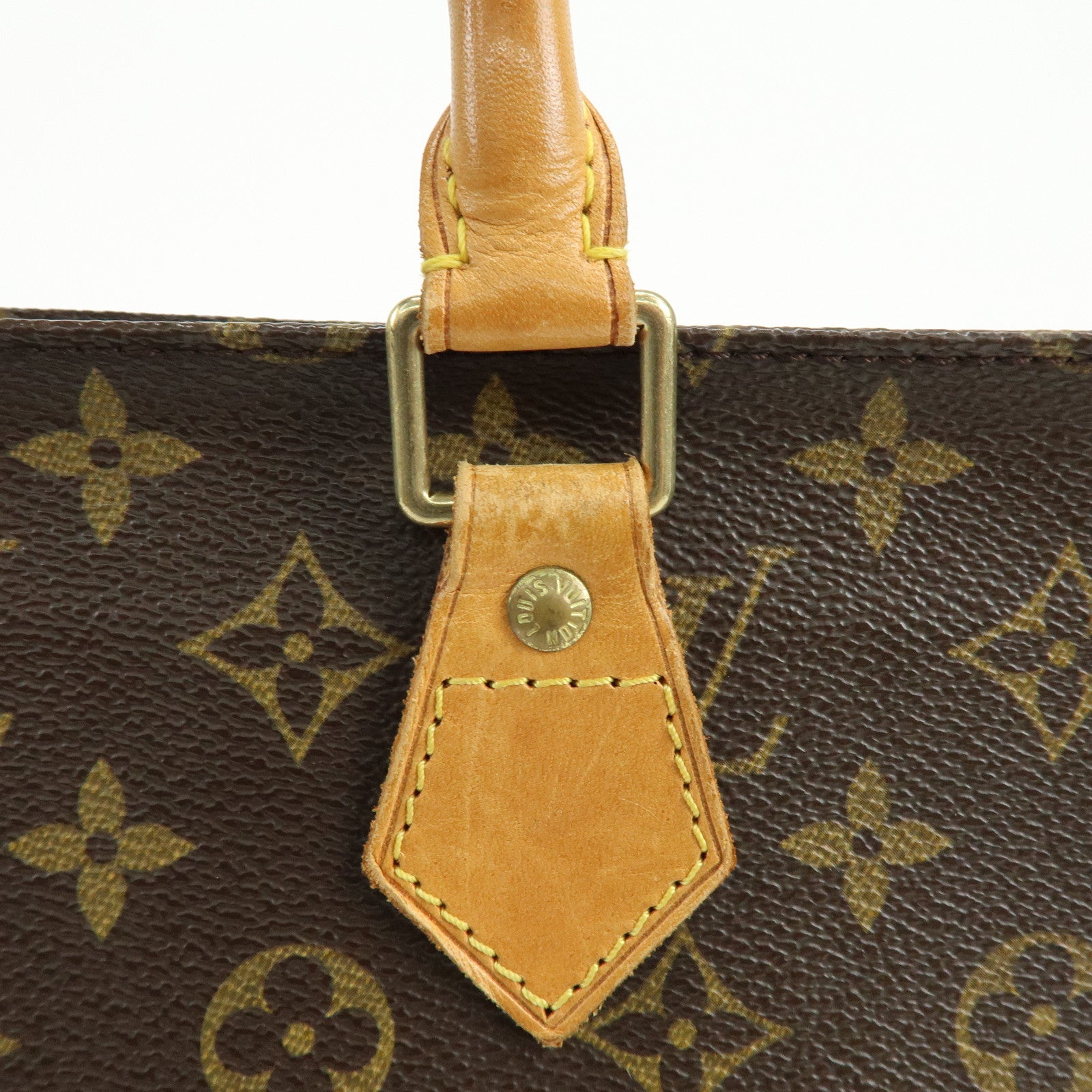Louis Vuitton Monogram Sac Plat Tote Bag Hand Bag Brown M51140