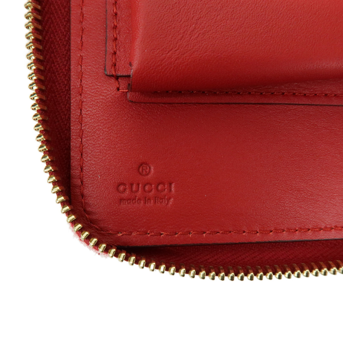 GUCCI GG Blooms GG Supreme Long Wallet Travel Case Red Beige 429767