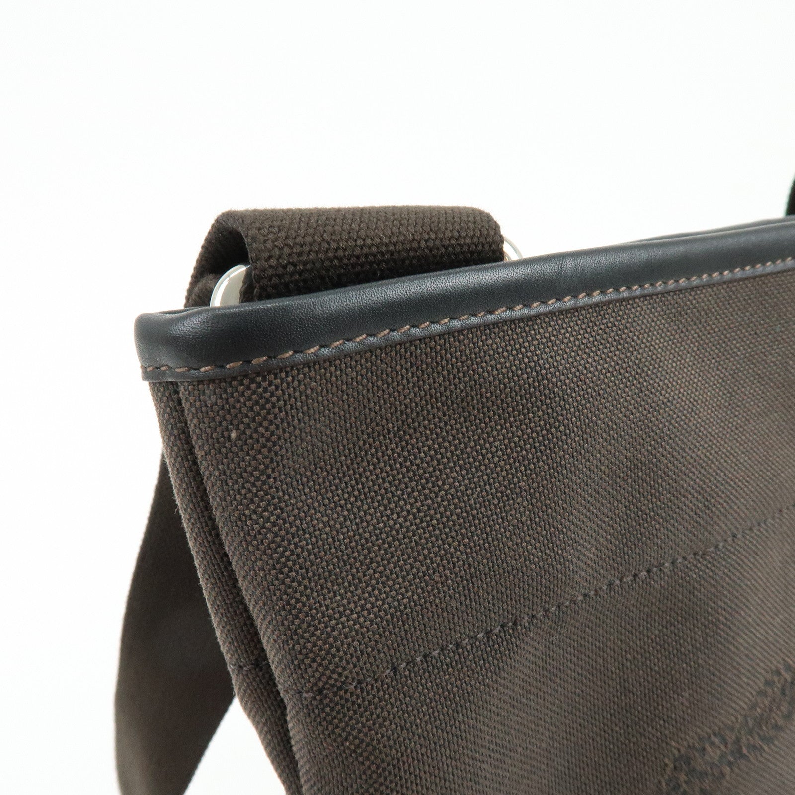 PRADA Logo Jacguard Shoulder Bag Crossbody Bag Dark Brown VA0655