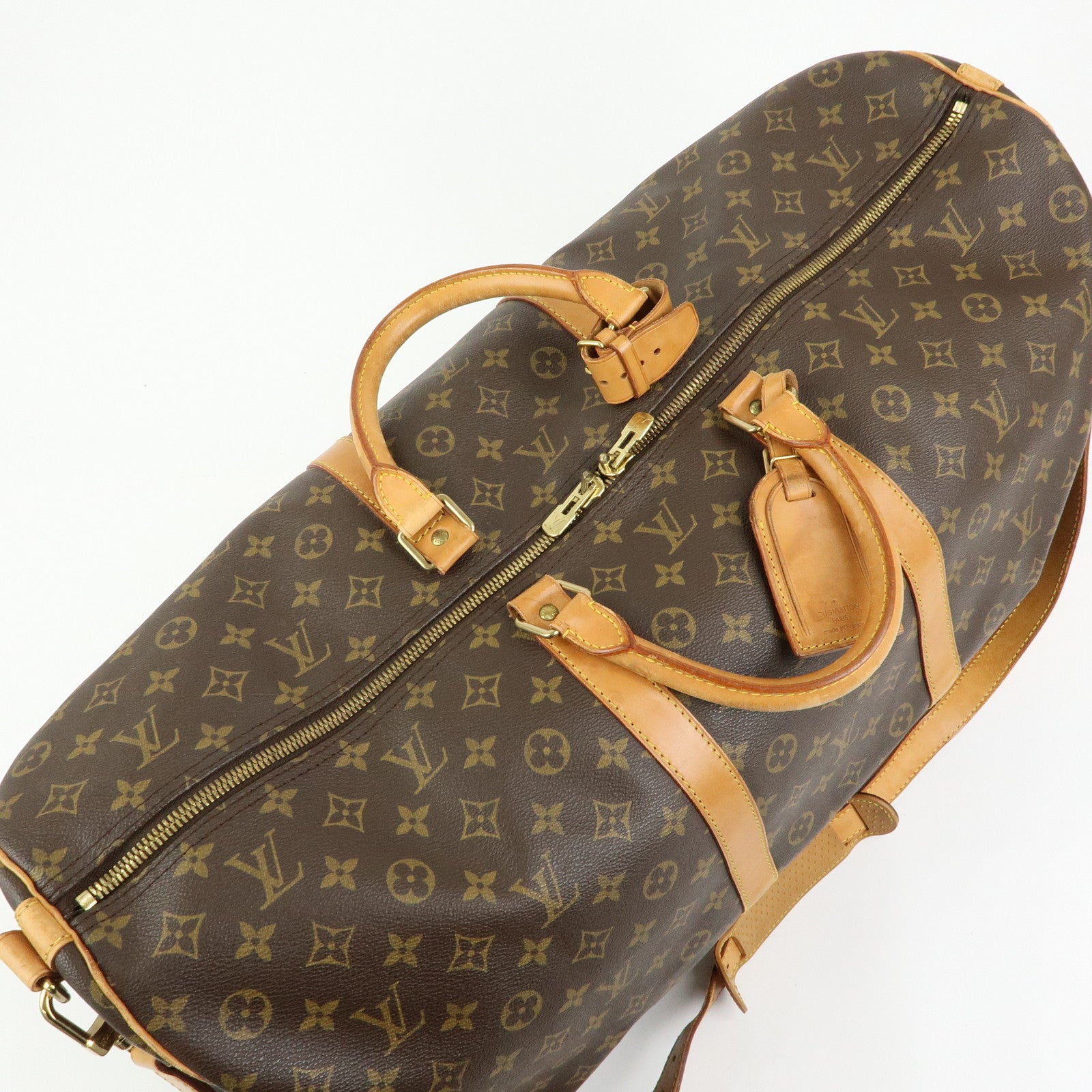 Louis Vuitton Monogram Keep All Bandouliere 60 Boston Bag Brown M41412