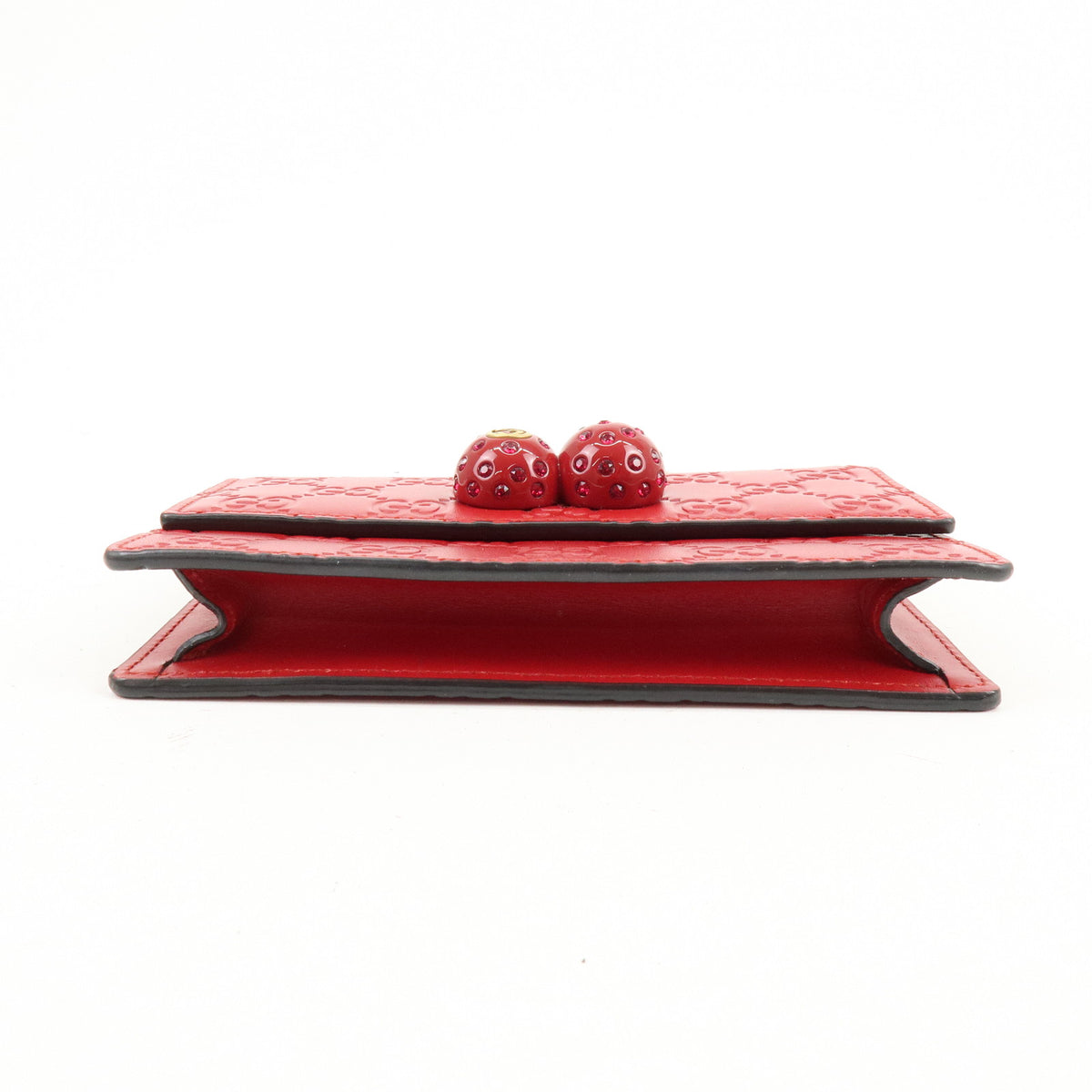 GUCCI Interlocking G Guccissima Chain Shoulder Bag Cherry 481291