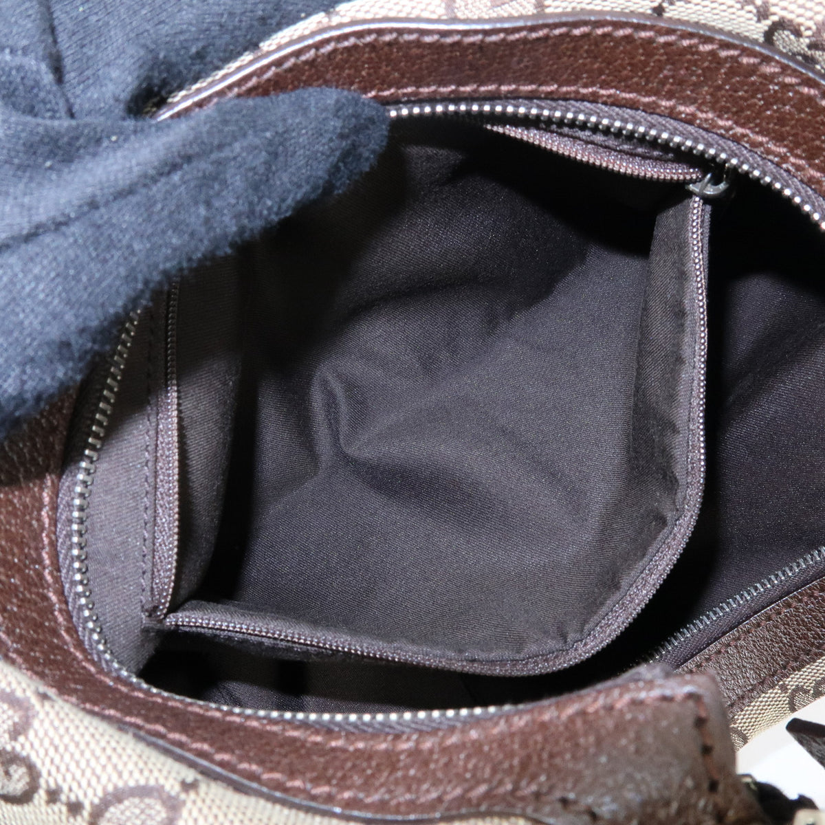 GUCCI Sherry GG Canvas Leather Shoulder Bag Beige Brown 145757