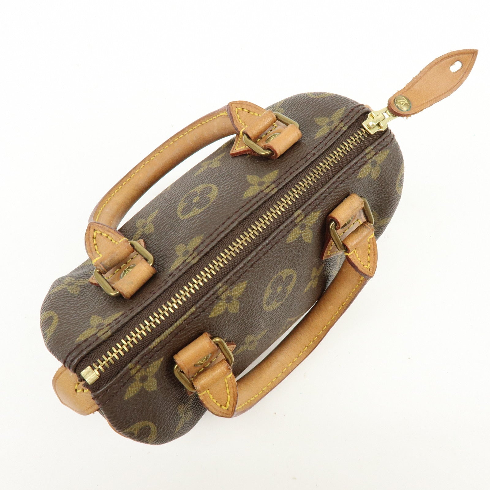 Louis Vuitton Monogram Mini Speedy Hand Bag and Strap Brown M41534 Lot