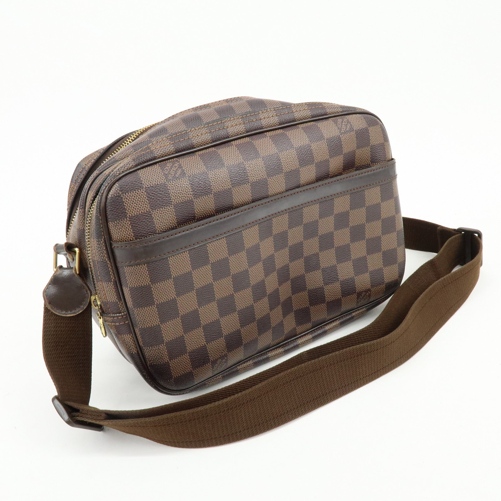 Louis Vuitton Damier Ebene Reporter PM SPO Shoulder Bag Brown M45253