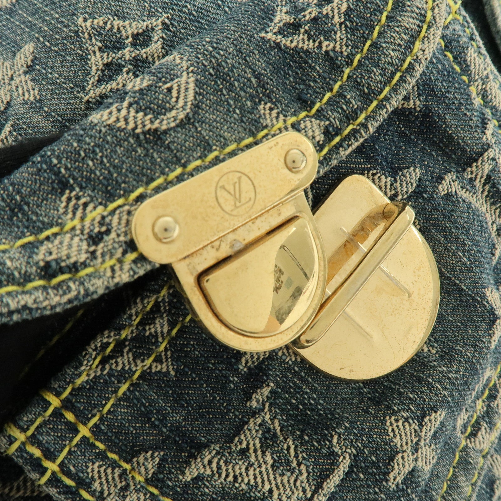 Louis Vuitton Monogram Denim Baggy GM Shoulder Bag Blue M95048